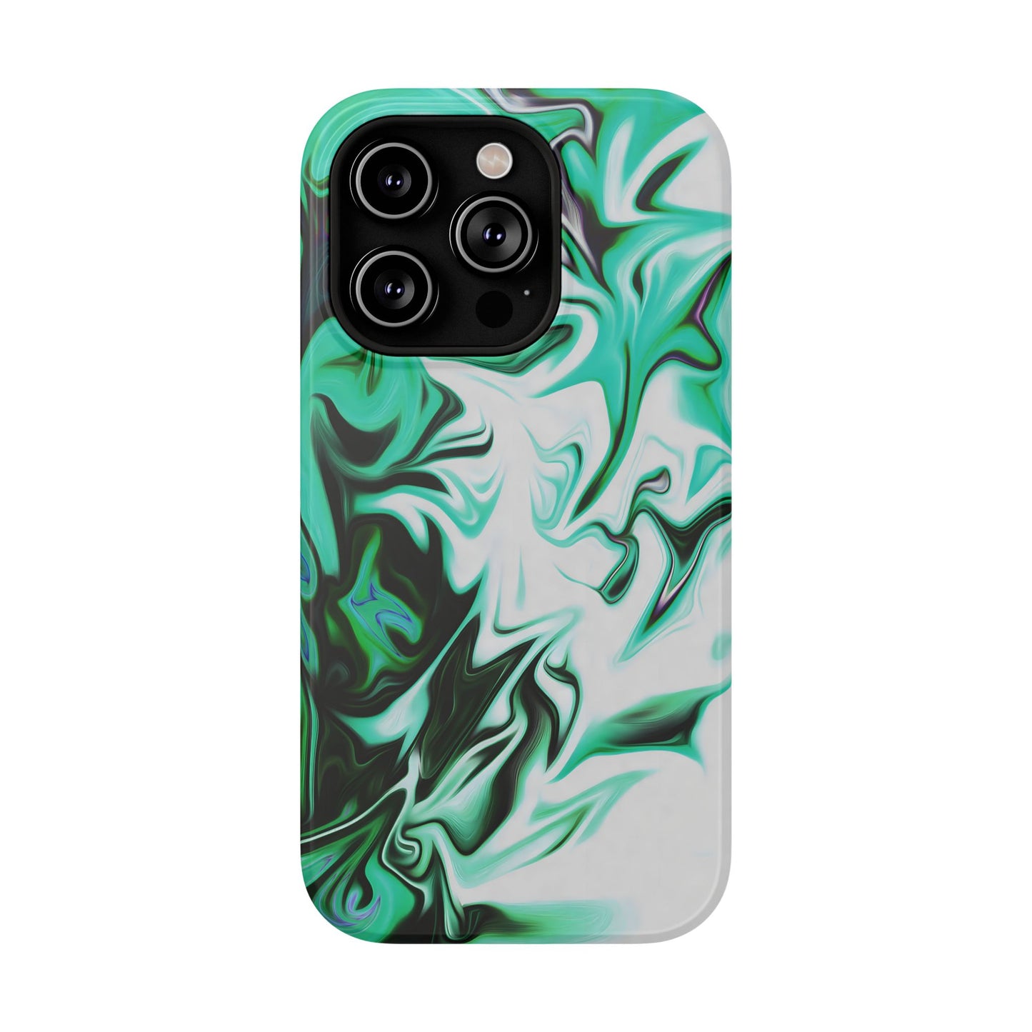 Emerald Green Marble Swirl Phone Case – MagSafe Compatible for iPhone & Samsung Galaxy