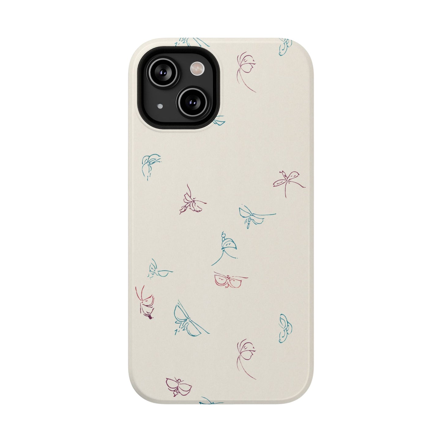 Minimalist Butterfly Sketch Phone Case – MagSafe Compatible for iPhone & Samsung Galaxy