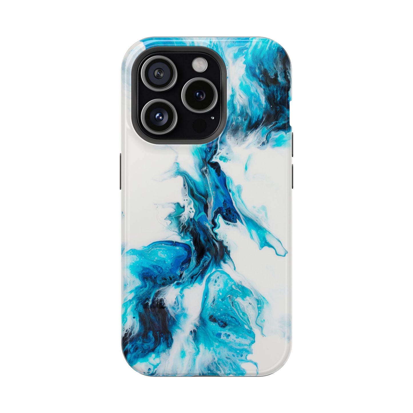 Electric Blue Splash Marble Phone Case – MagSafe Compatible for iPhone & Samsung Galaxy