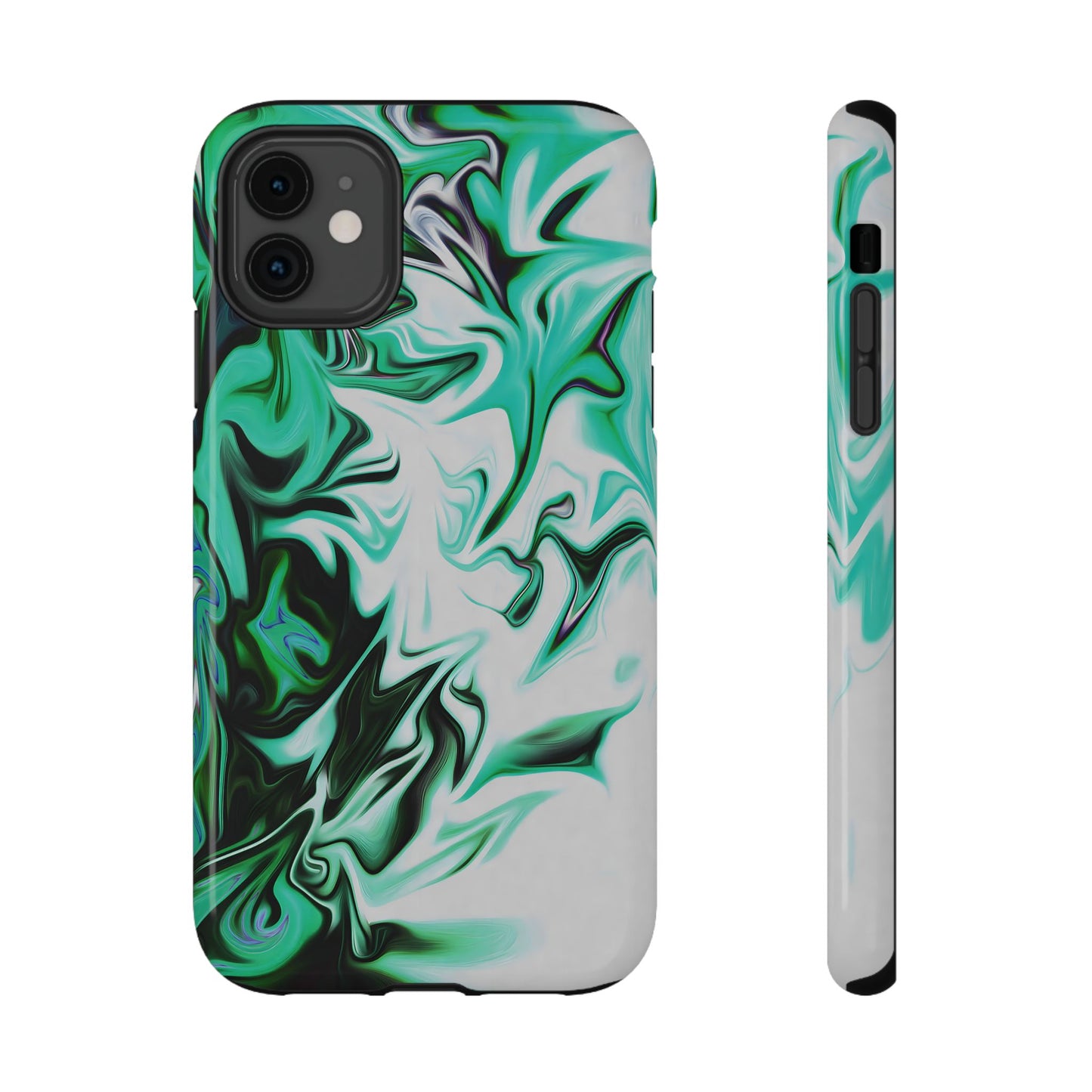 Emerald Green Marble Swirl Phone Case – MagSafe Compatible for iPhone & Samsung Galaxy