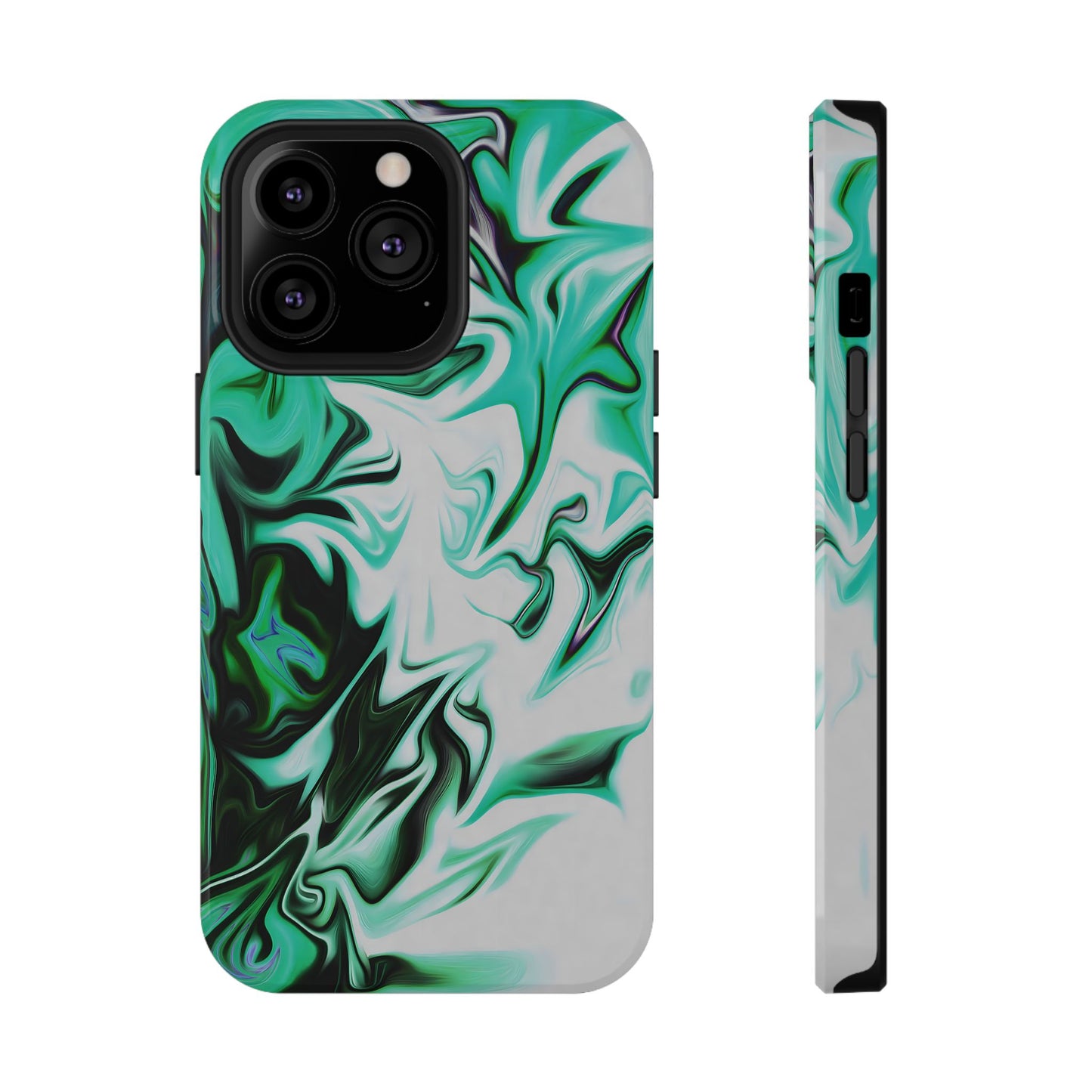 Emerald Green Marble Swirl Phone Case – MagSafe Compatible for iPhone & Samsung Galaxy
