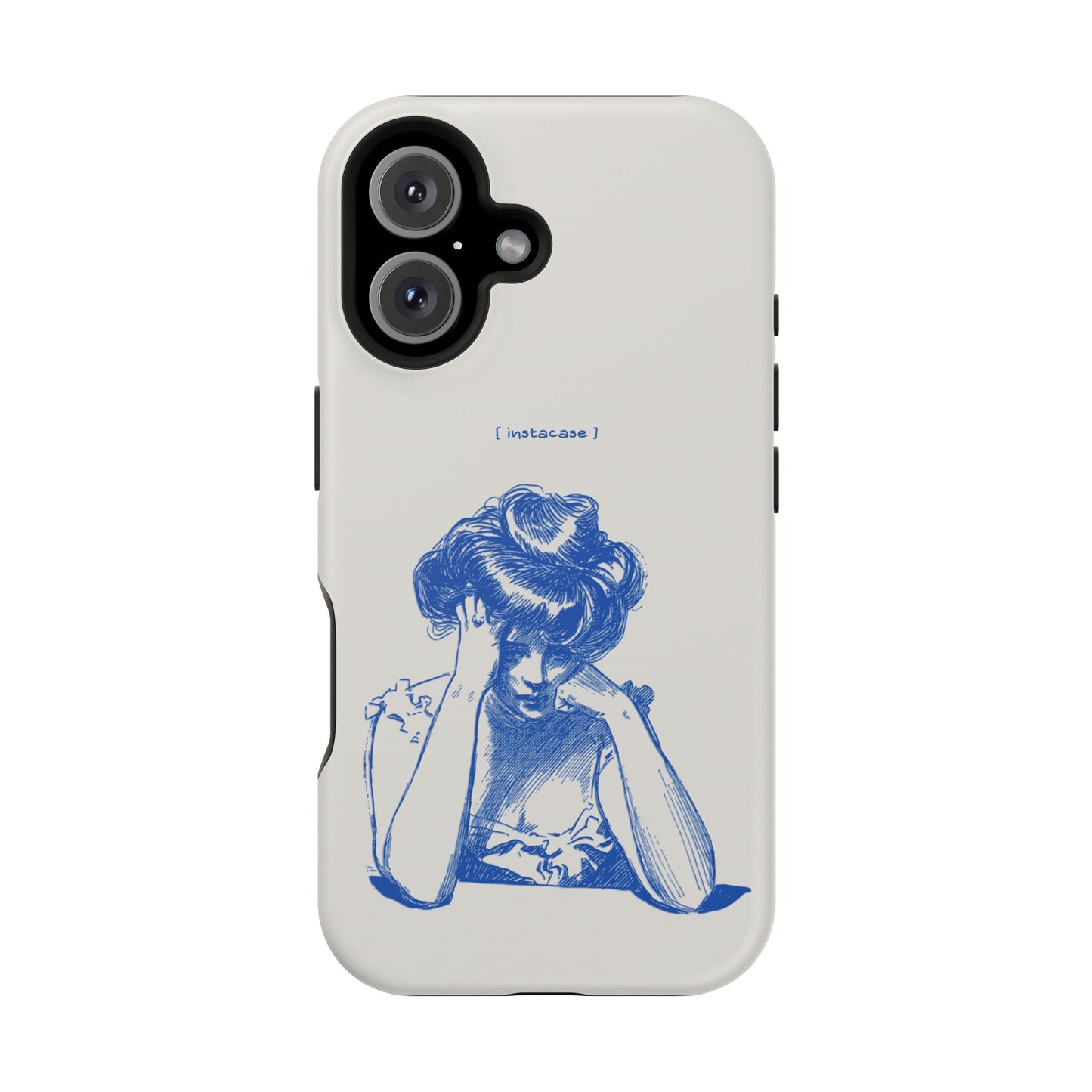 Melancholy Muse Line Art Phone Case – MagSafe Compatible for iPhone & Samsung Galaxy