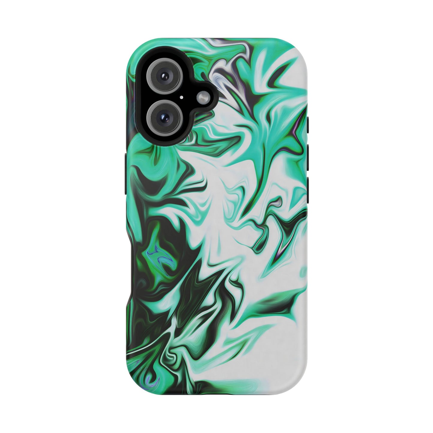 Emerald Green Marble Swirl Phone Case – MagSafe Compatible for iPhone & Samsung Galaxy
