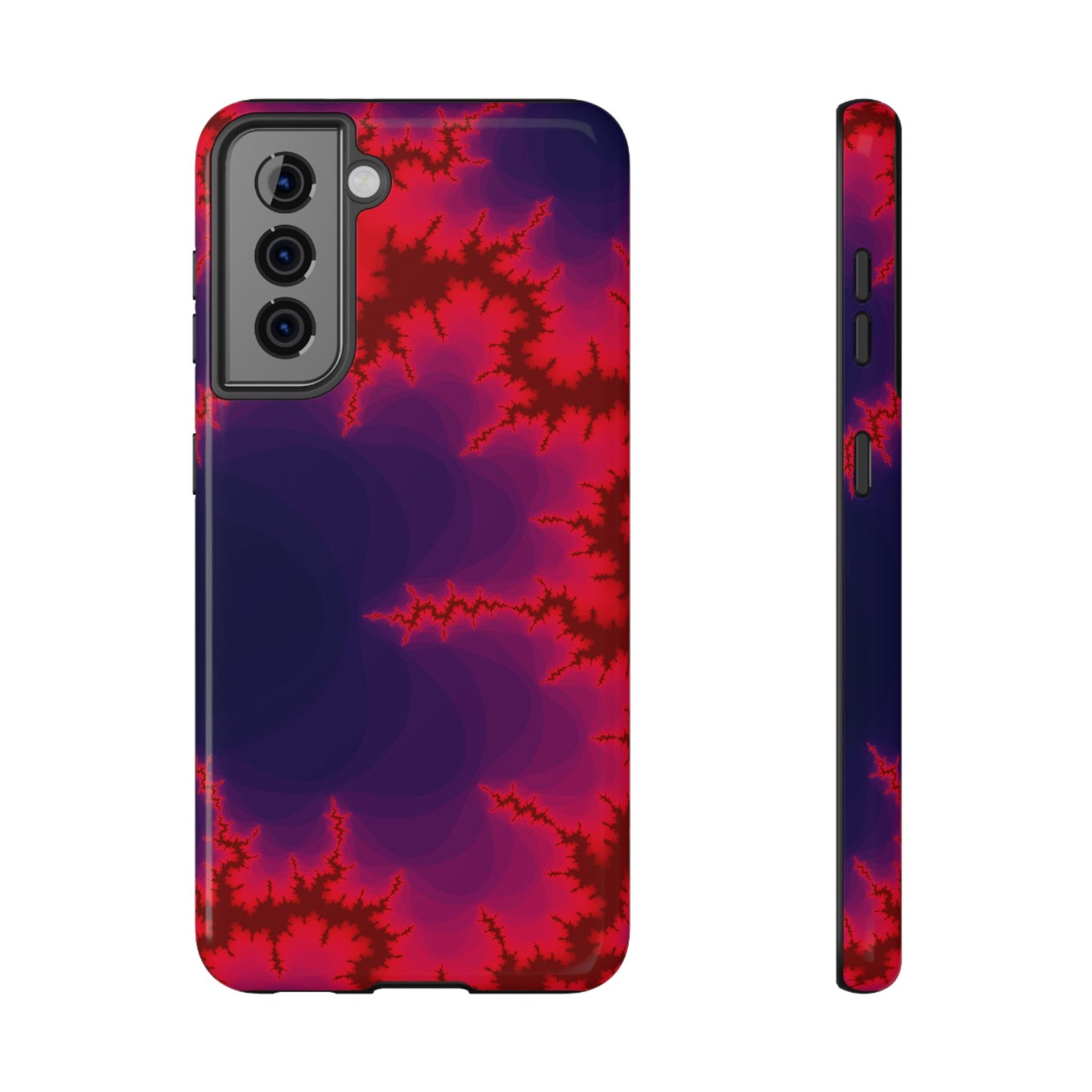 Neon Fractal Lightning Phone Case – MagSafe Compatible for iPhone & Samsung Galaxy