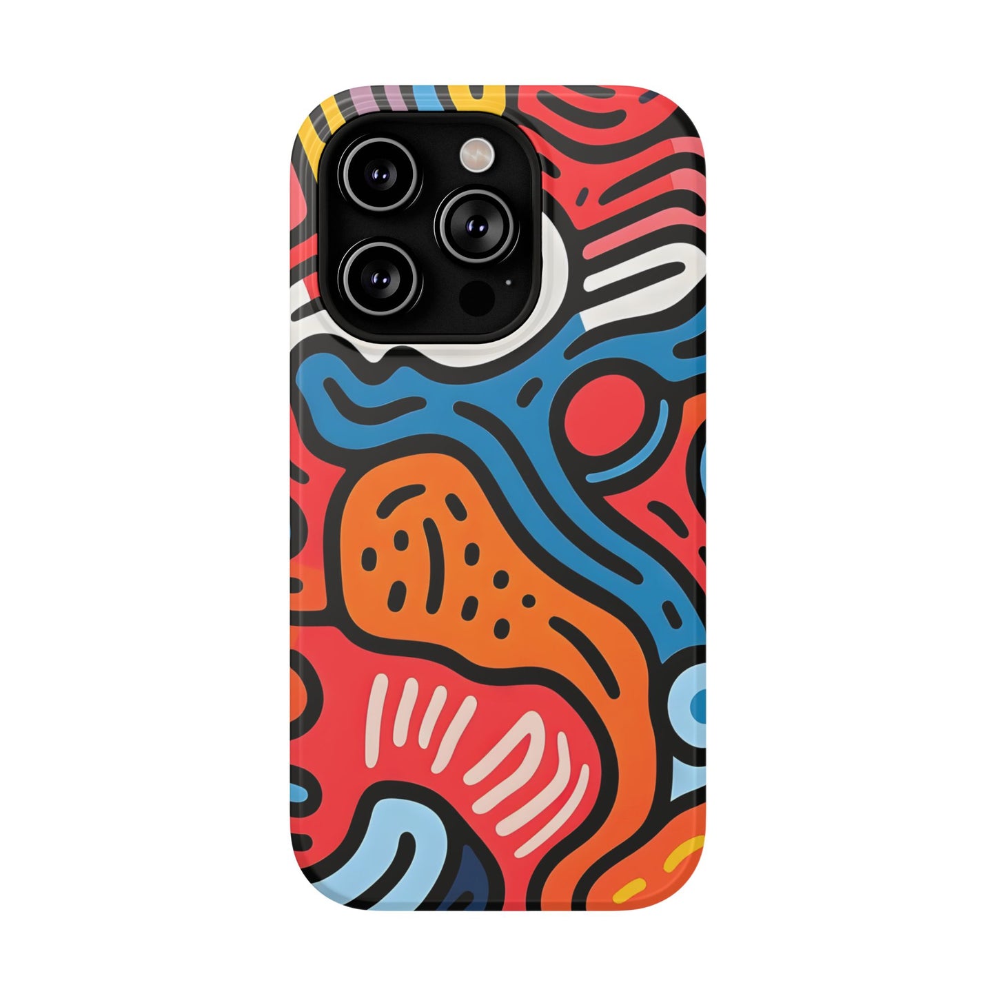Bold Abstract Doodle Phone Case – MagSafe Compatible for iPhone & Samsung Galaxy