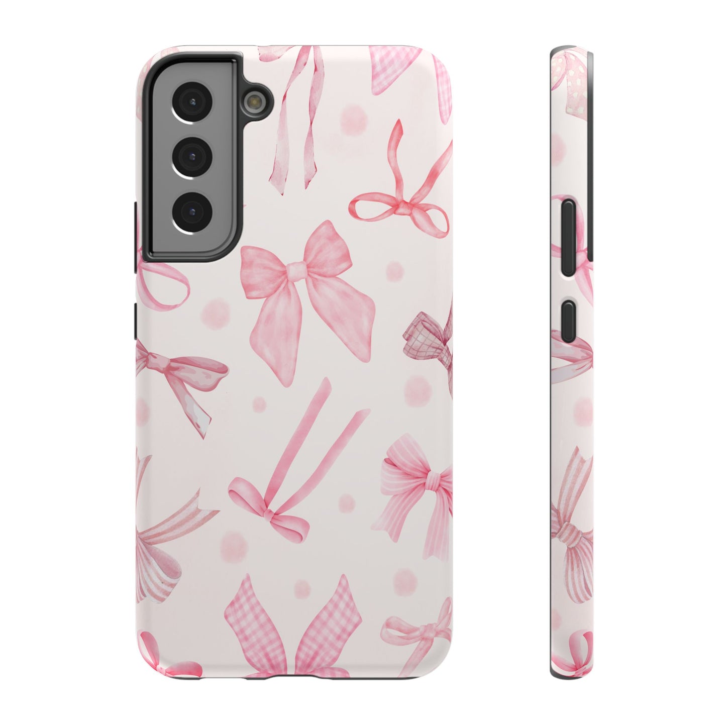 Sweet Pink Bow Coquette Pattern Phone Case – MagSafe Compatible for iPhone & Samsung Galaxy