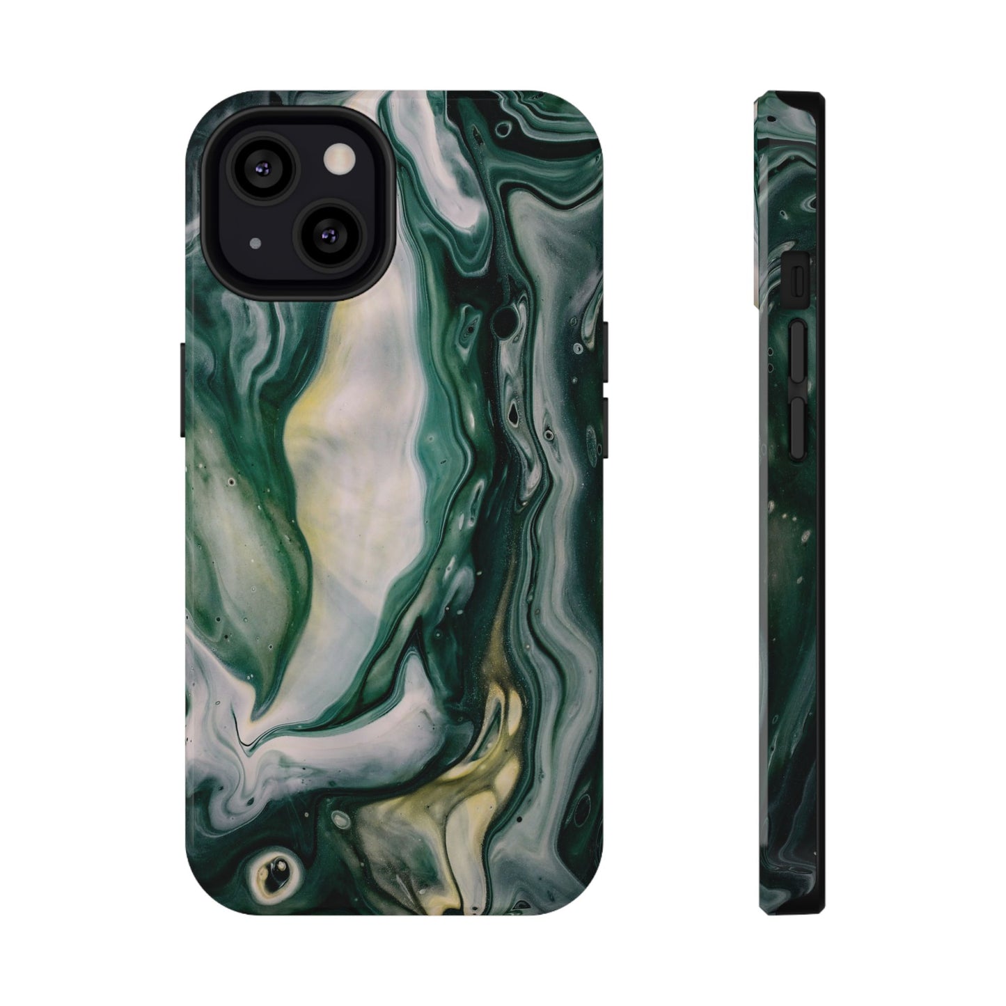 Mystic Forest Marble Swirl Phone Case – MagSafe Compatible for iPhone & Samsung Galaxy