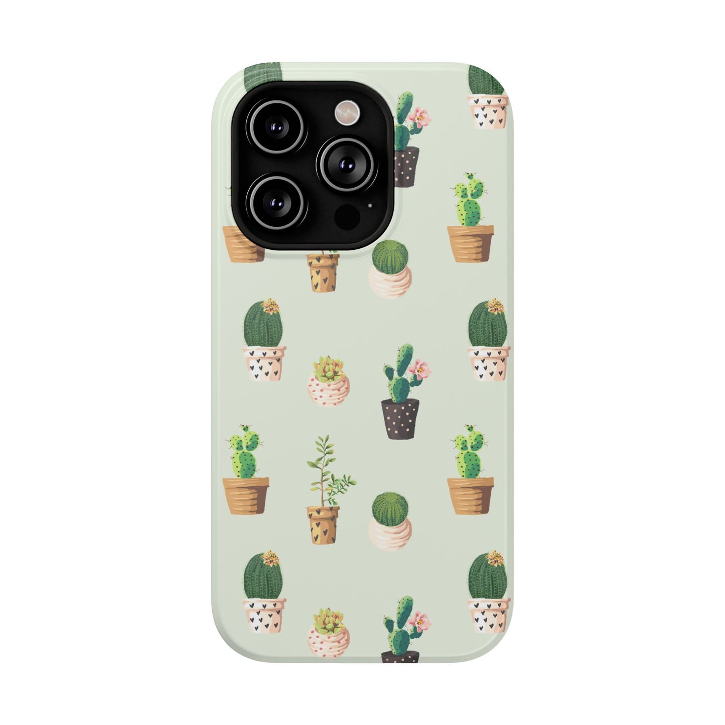 Desert Bloom Cactus Phone Case – Cute Succulent Print, MagSafe Compatible for iPhone & Samsung Galaxy