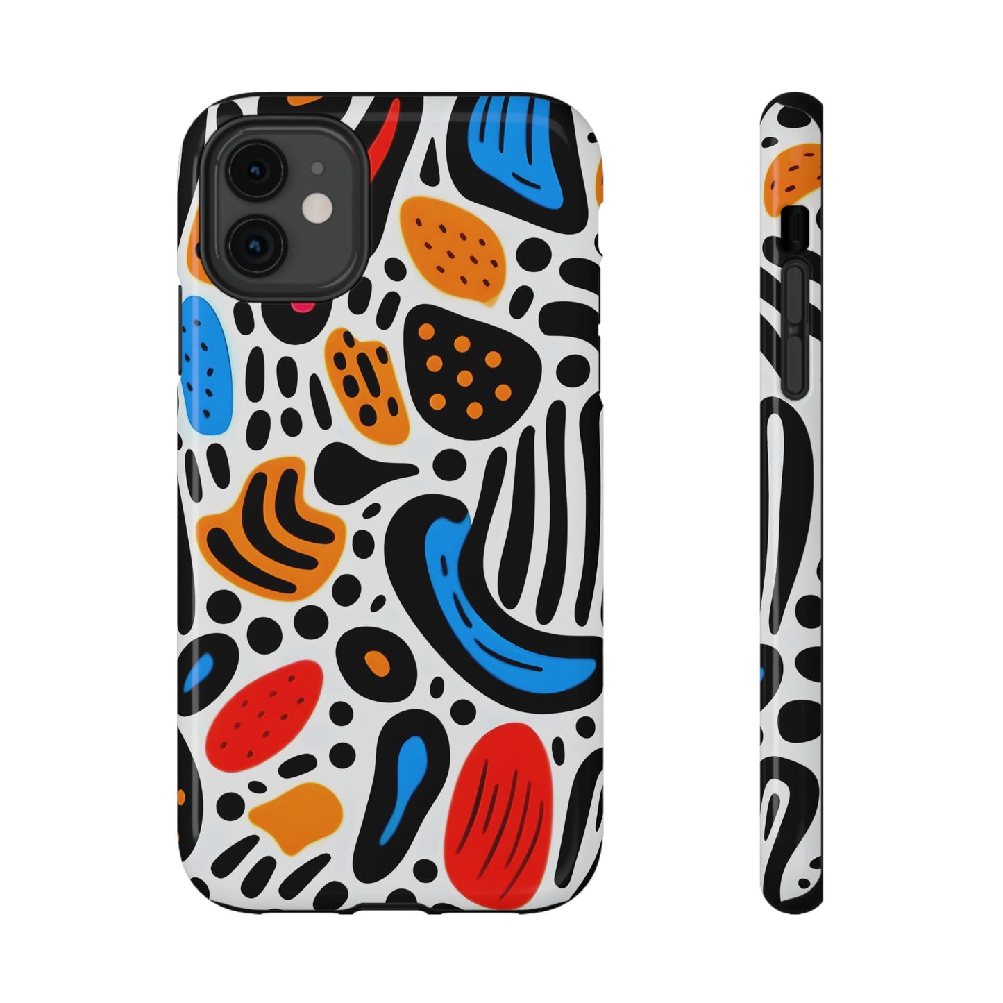 Colorful Abstract Doodle Phone Case – MagSafe Compatible for iPhone & Samsung Galaxy