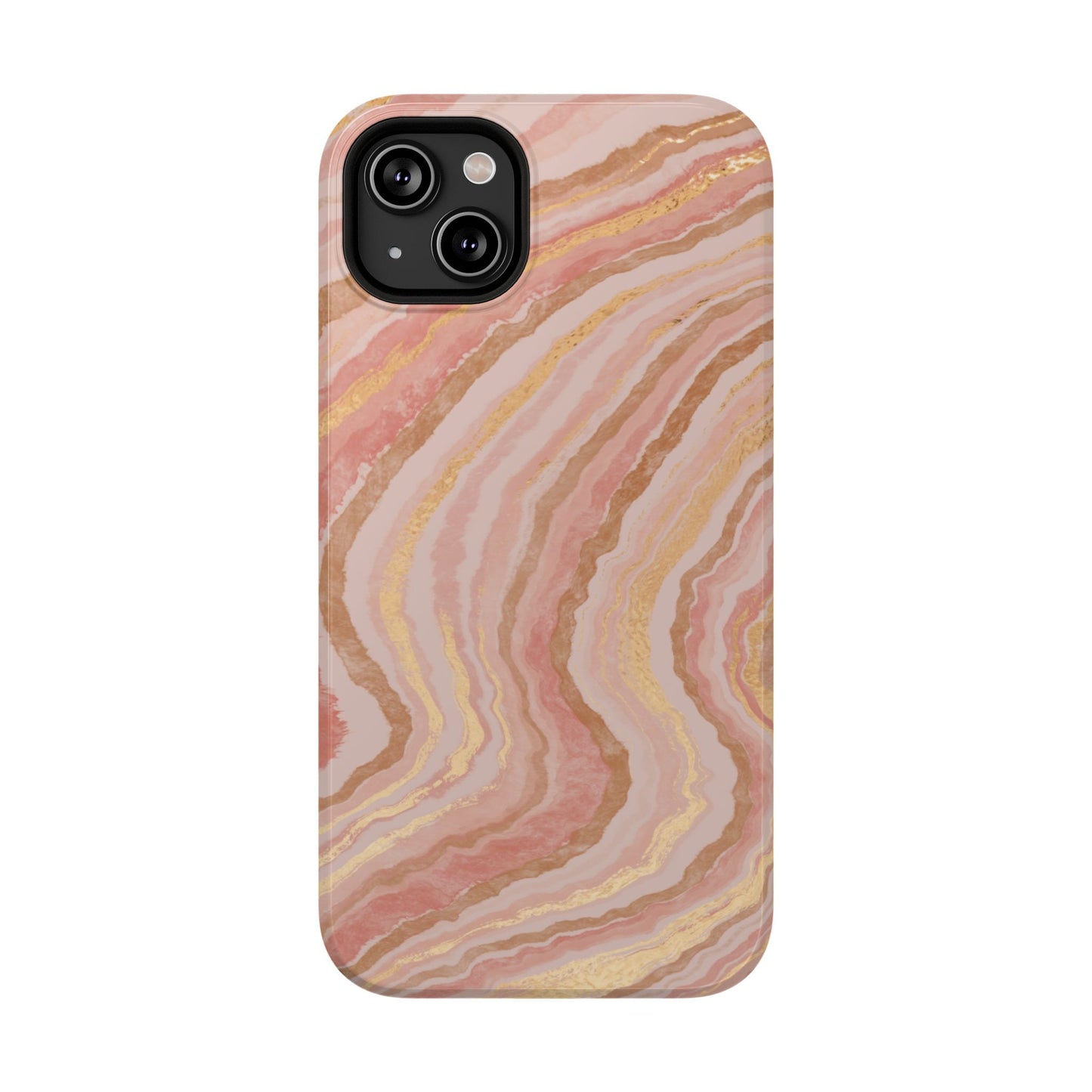 Rose Gold Marble Wave Phone Case – MagSafe Compatible for iPhone & Samsung Galaxy