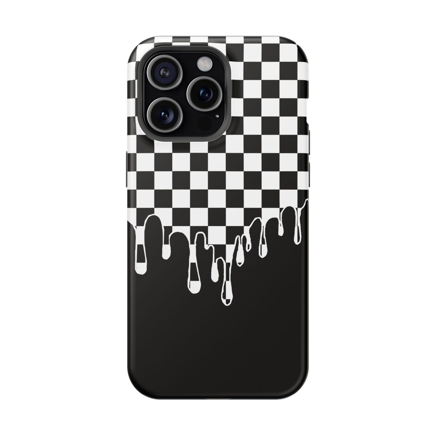 Dripping Checkerboard Phone Case – MagSafe Compatible for iPhone & Samsung Galaxy
