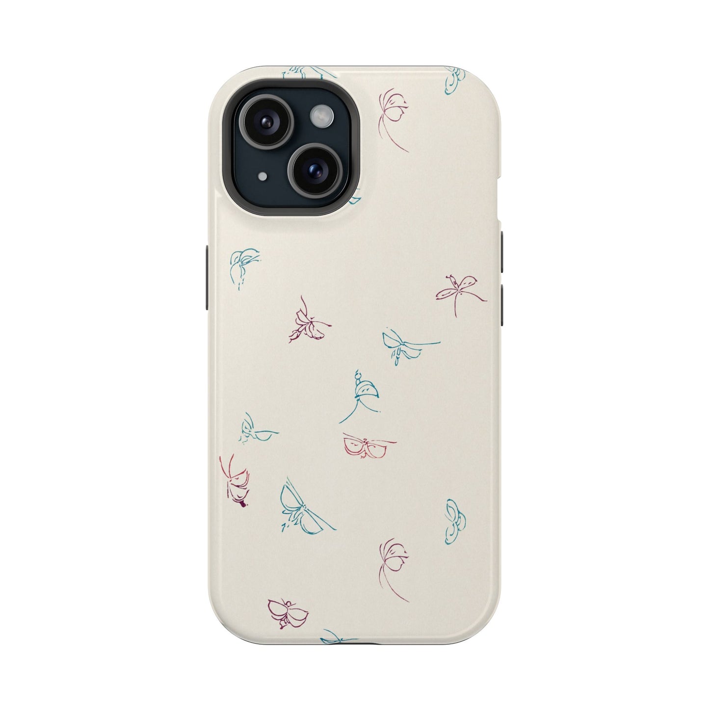 Minimalist Butterfly Sketch Phone Case – MagSafe Compatible for iPhone & Samsung Galaxy