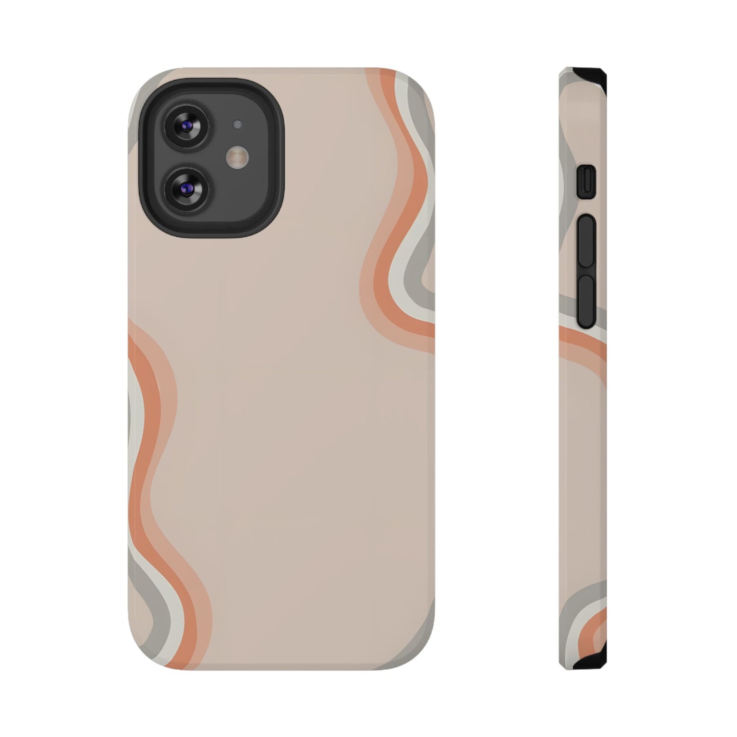 Minimalist Neutral Wavy Phone Case – MagSafe Compatible for iPhone & Samsung Galaxy