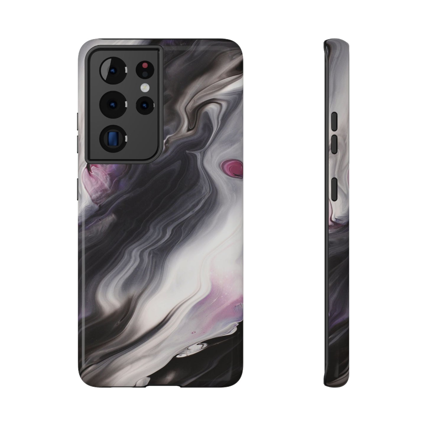 Galaxy Smoke Noir Marble Phone Case – MagSafe Compatible for iPhone & Samsung Galaxy