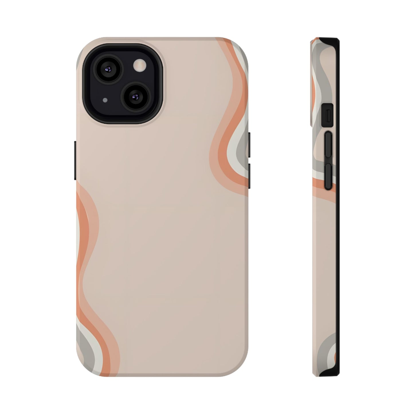Minimalist Neutral Wavy Phone Case – MagSafe Compatible for iPhone & Samsung Galaxy