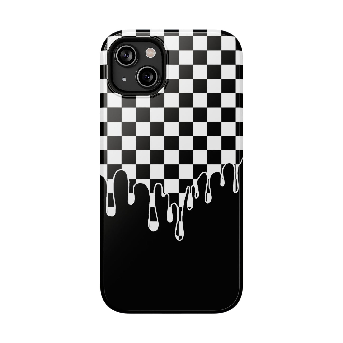 Dripping Checkerboard Phone Case – MagSafe Compatible for iPhone & Samsung Galaxy