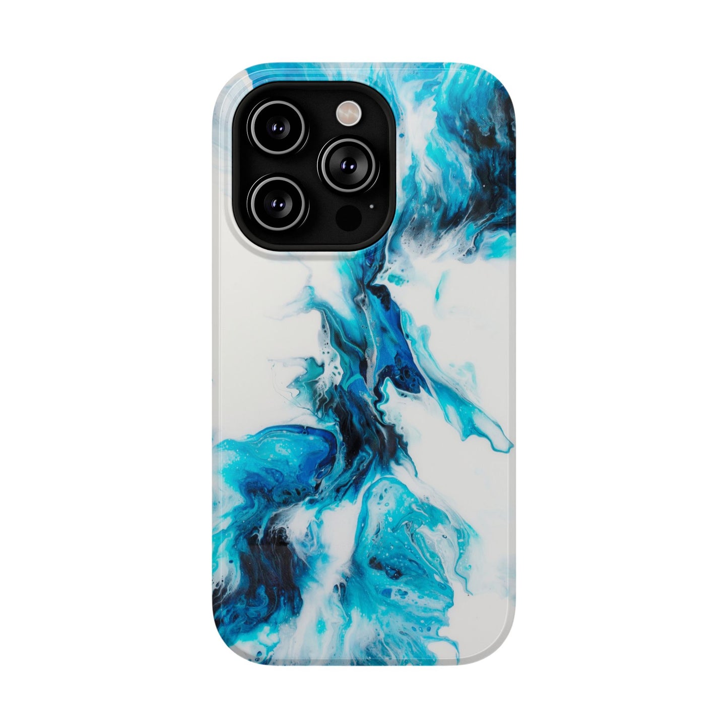 Electric Blue Splash Marble Phone Case – MagSafe Compatible for iPhone & Samsung Galaxy