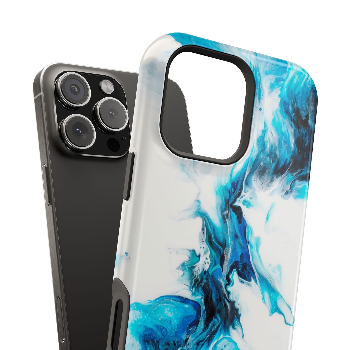 Electric Blue Splash Marble Phone Case – MagSafe Compatible for iPhone & Samsung Galaxy