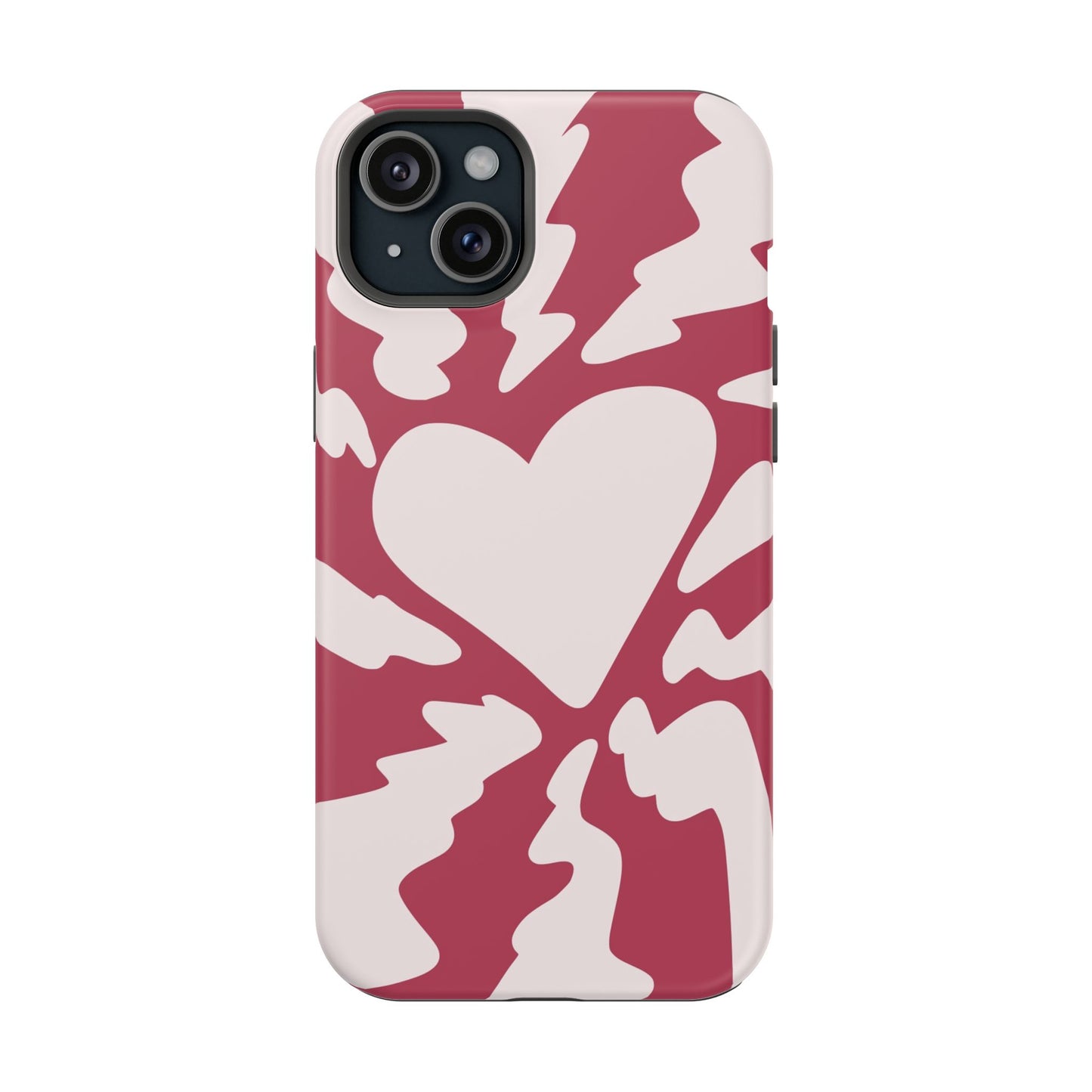 Bold Heartburst Abstract Phone Case – MagSafe Compatible for iPhone & Samsung Galaxy