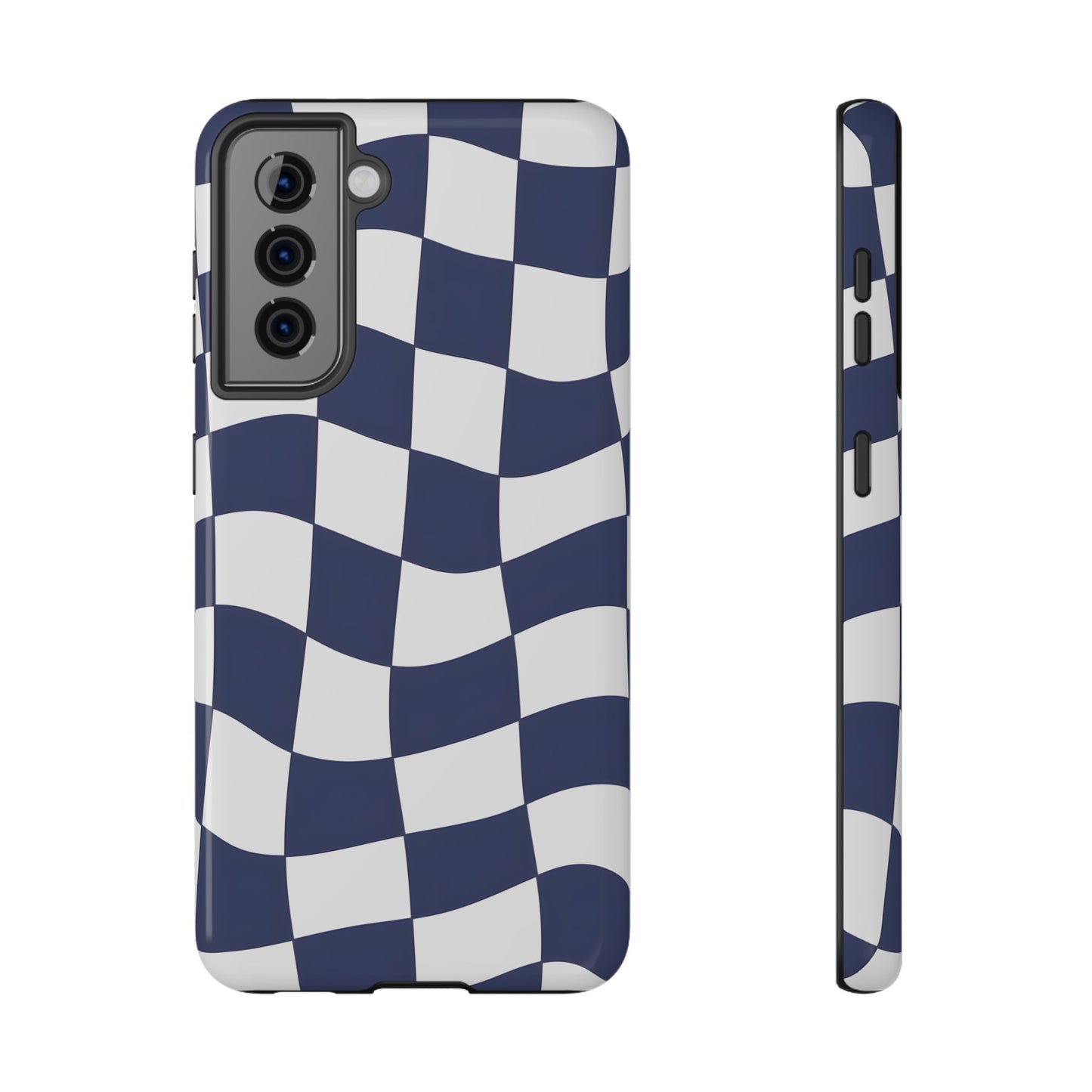 Wavy Checkerboard Phone Case – MagSafe Compatible for iPhone & Samsung Galaxy