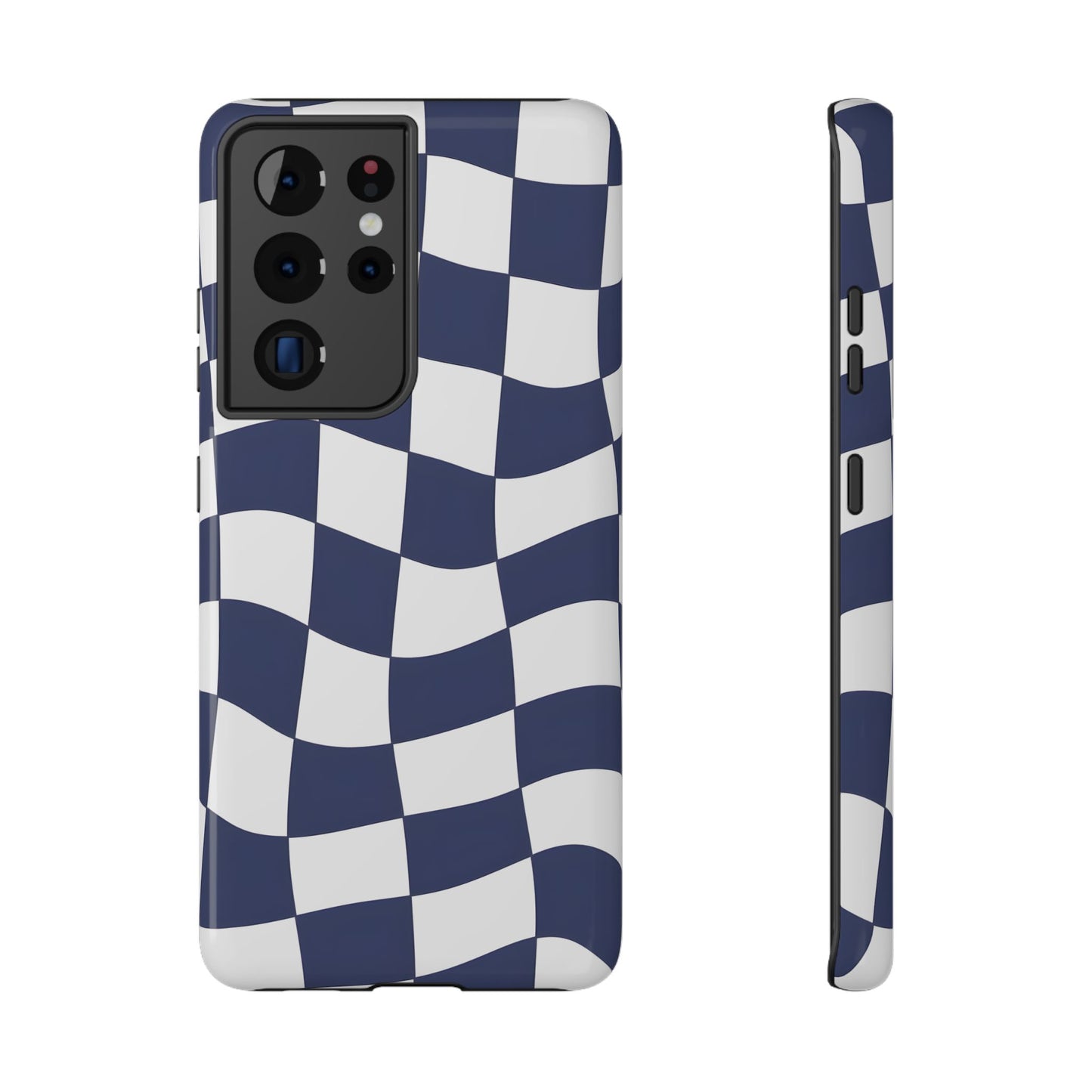 Wavy Checkerboard Phone Case – MagSafe Compatible for iPhone & Samsung Galaxy