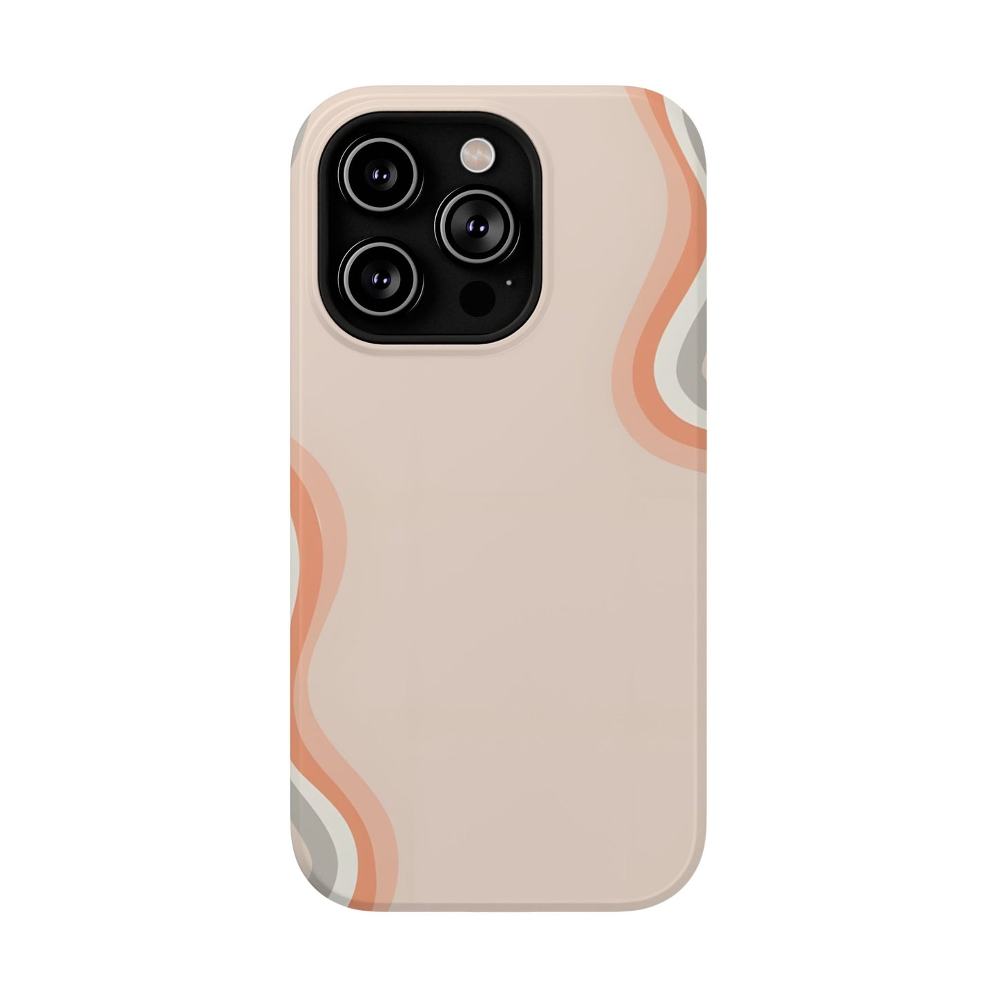 Minimalist Neutral Wavy Phone Case – MagSafe Compatible for iPhone & Samsung Galaxy