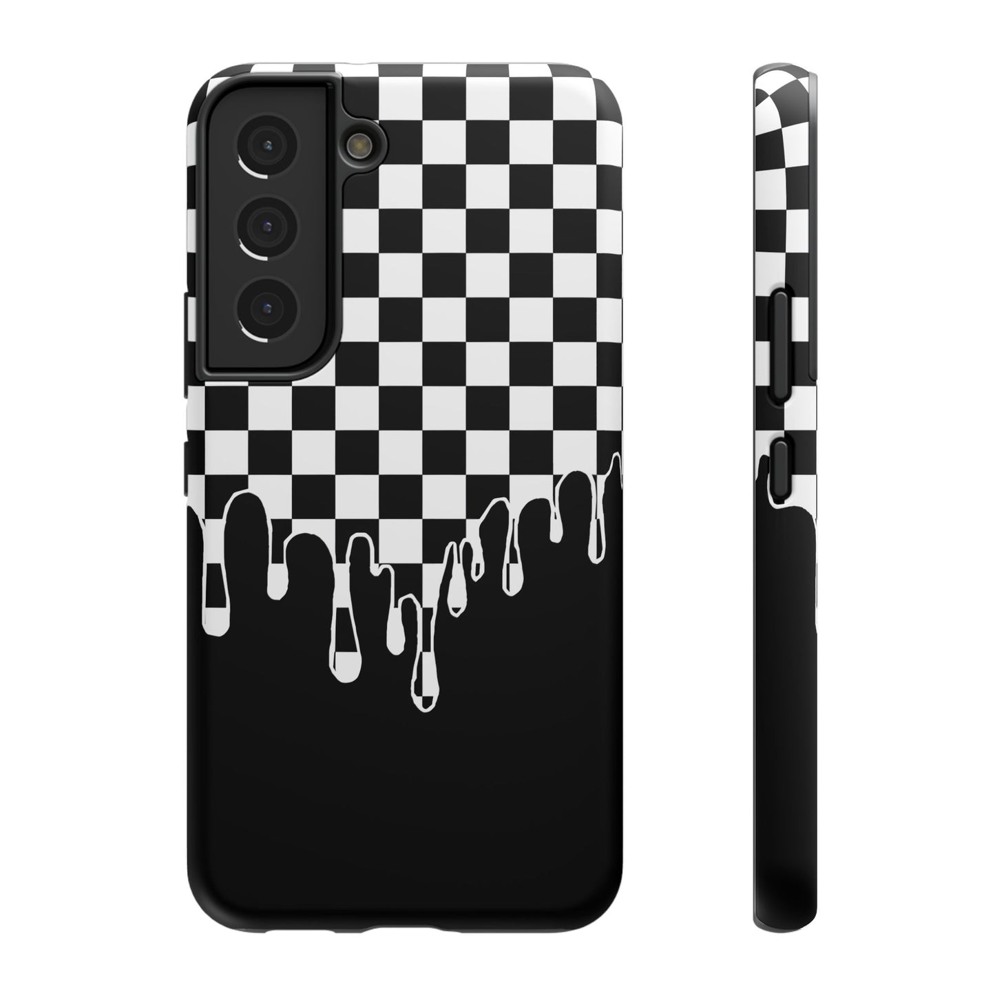 Dripping Checkerboard Phone Case – MagSafe Compatible for iPhone & Samsung Galaxy