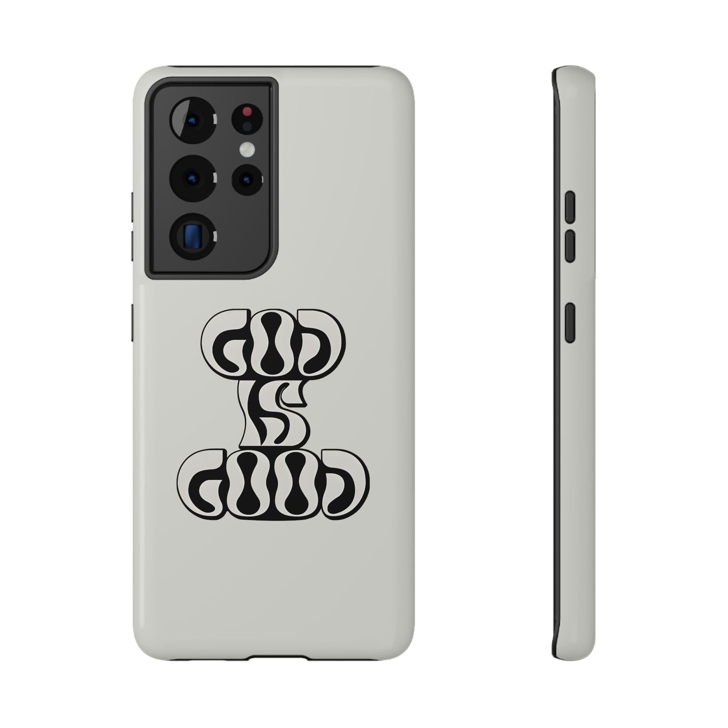Black & White Bold "God Is Good" Phone Case – MagSafe Compatible for iPhone & Samsung Galaxy