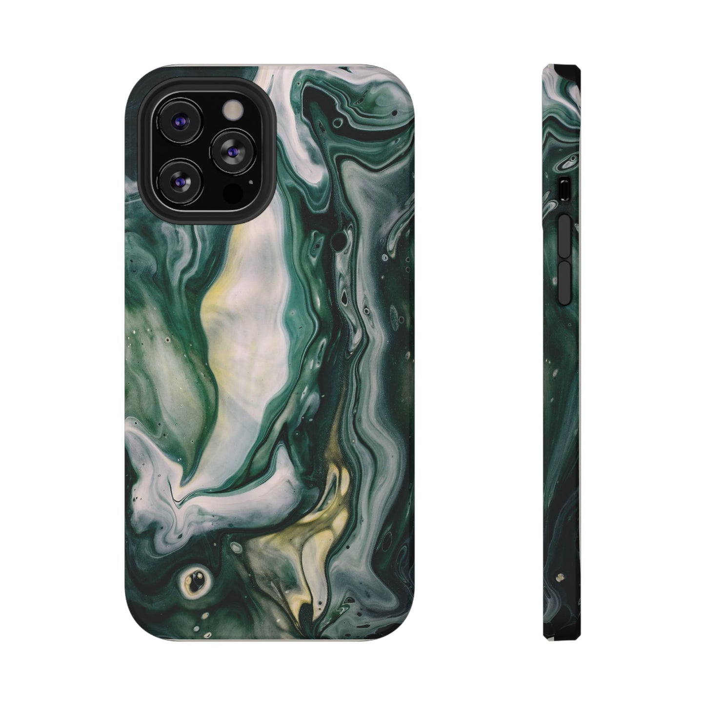 Mystic Forest Marble Swirl Phone Case – MagSafe Compatible for iPhone & Samsung Galaxy