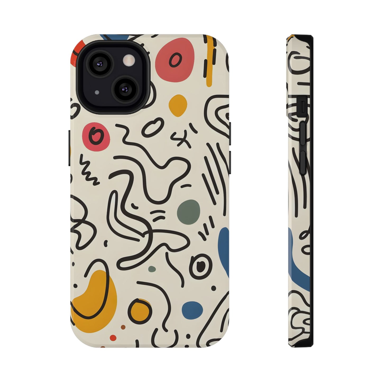 Abstract Doodle Art Phone Case – MagSafe Compatible for iPhone & Samsung Galaxy