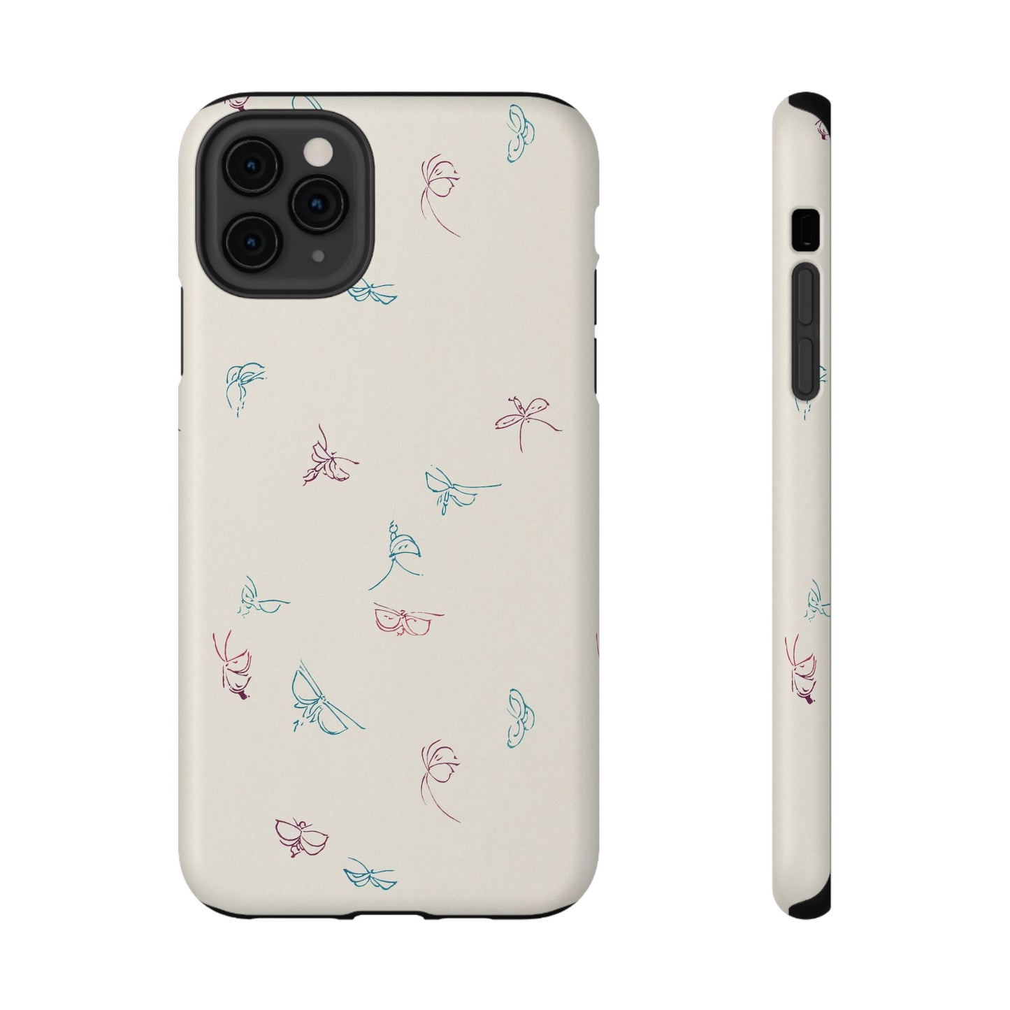 Minimalist Butterfly Sketch Phone Case – MagSafe Compatible for iPhone & Samsung Galaxy