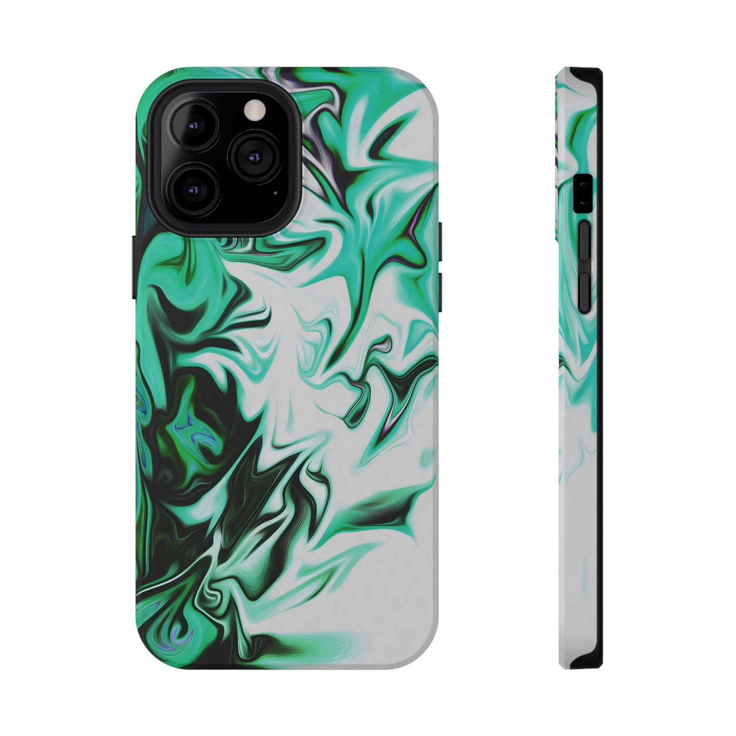Emerald Green Marble Swirl Phone Case – MagSafe Compatible for iPhone & Samsung Galaxy