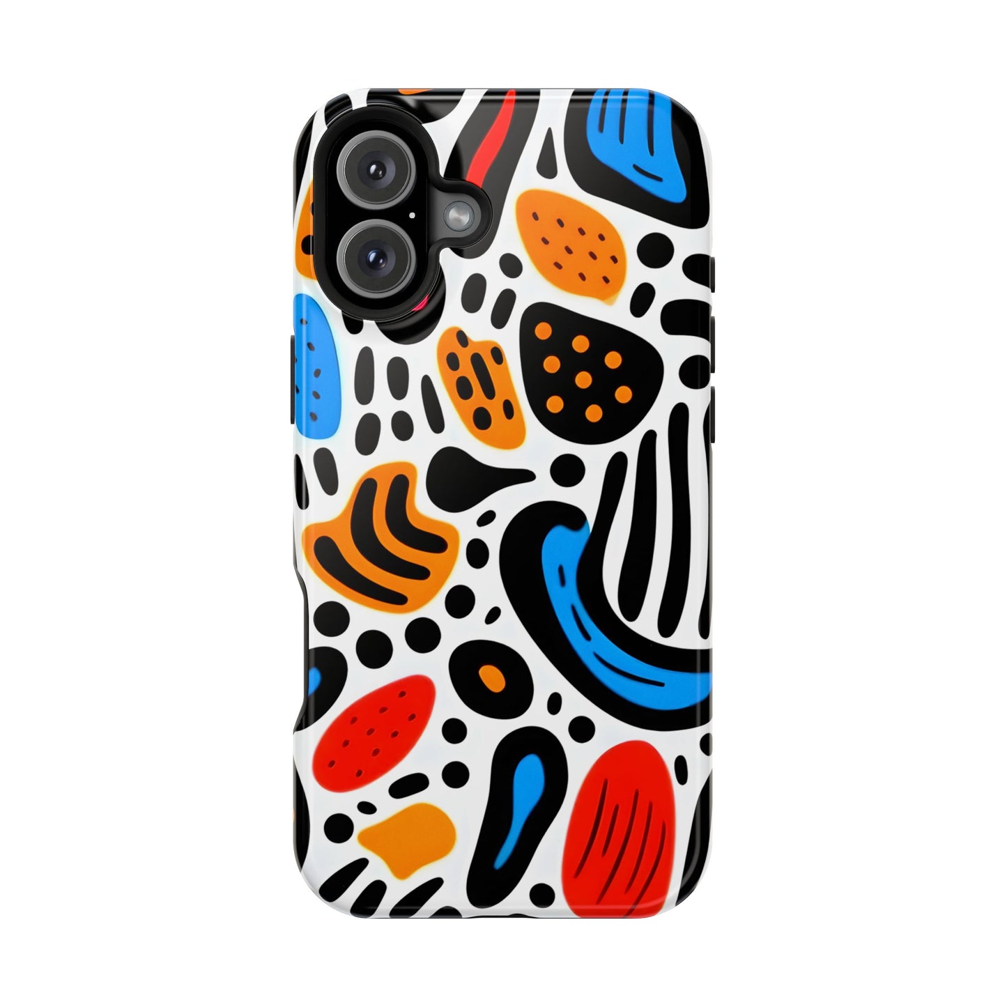 Colorful Abstract Doodle Phone Case – MagSafe Compatible for iPhone & Samsung Galaxy
