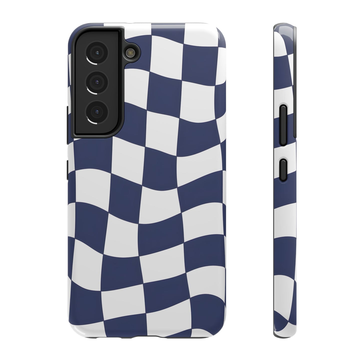 Wavy Checkerboard Phone Case – MagSafe Compatible for iPhone & Samsung Galaxy