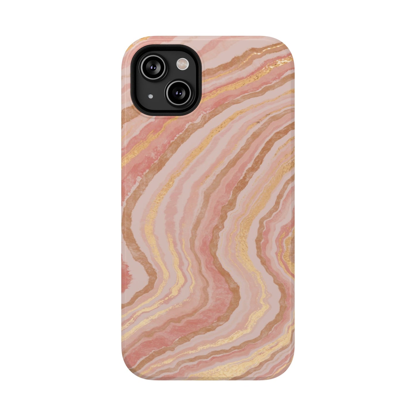Rose Gold Marble Wave Phone Case – MagSafe Compatible for iPhone & Samsung Galaxy