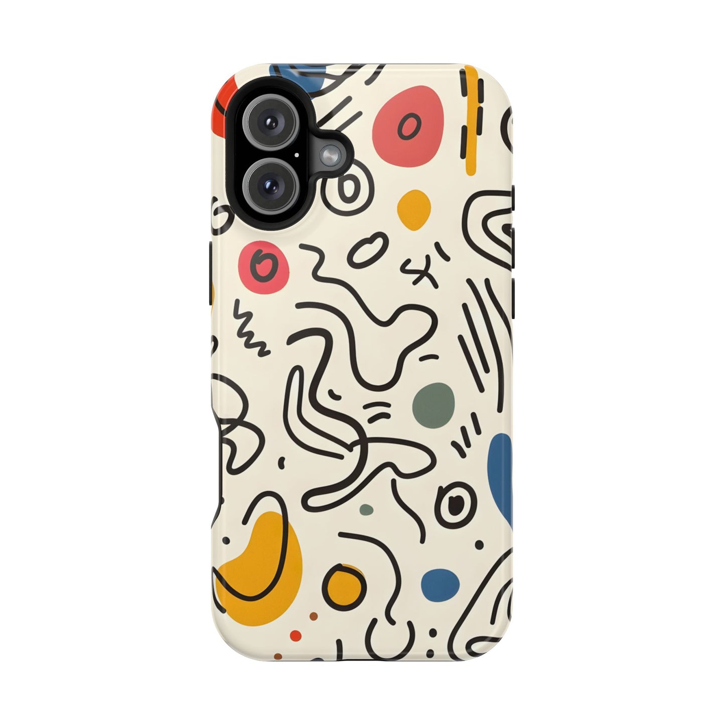 Abstract Doodle Art Phone Case – MagSafe Compatible for iPhone & Samsung Galaxy