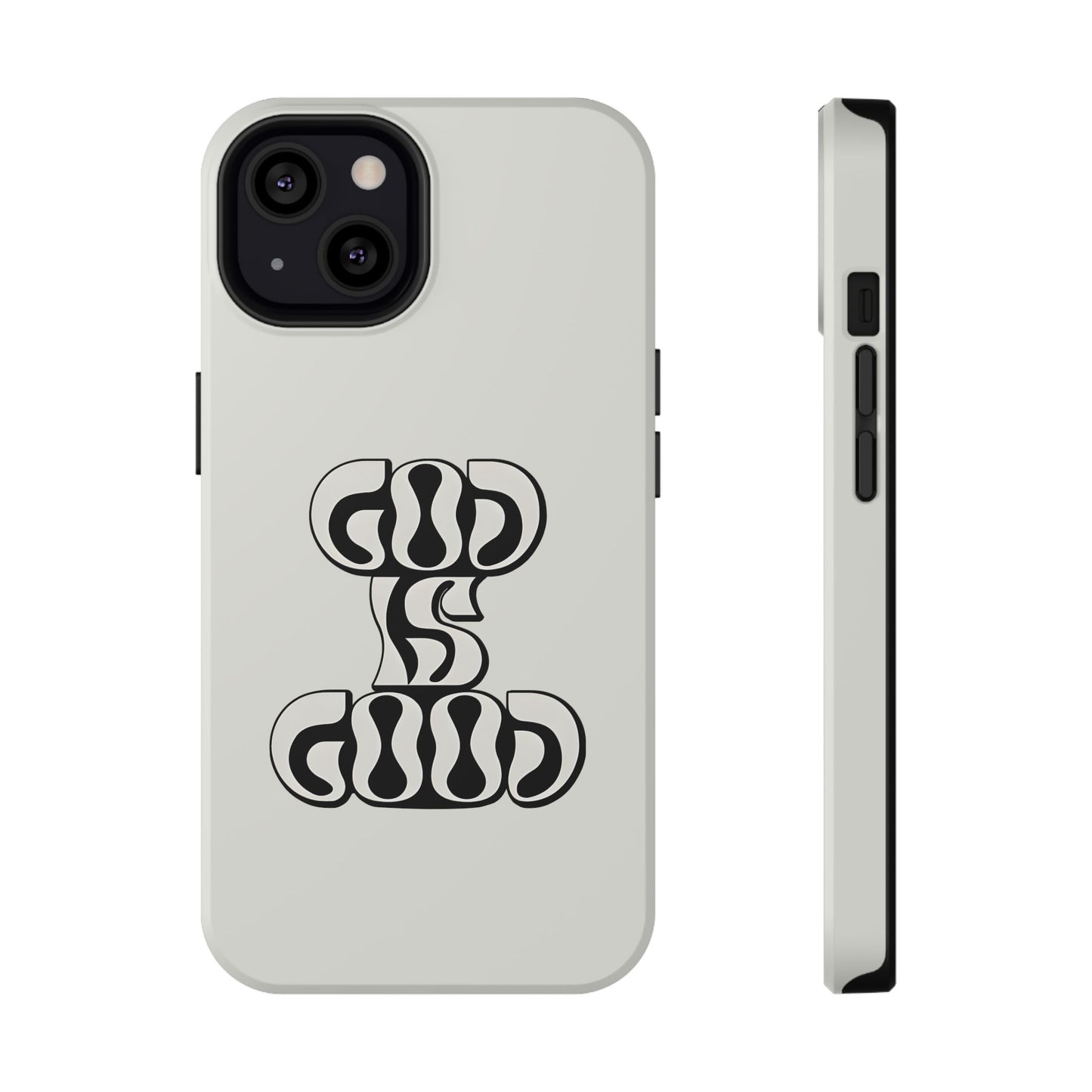 Black & White Bold "God Is Good" Phone Case – MagSafe Compatible for iPhone & Samsung Galaxy
