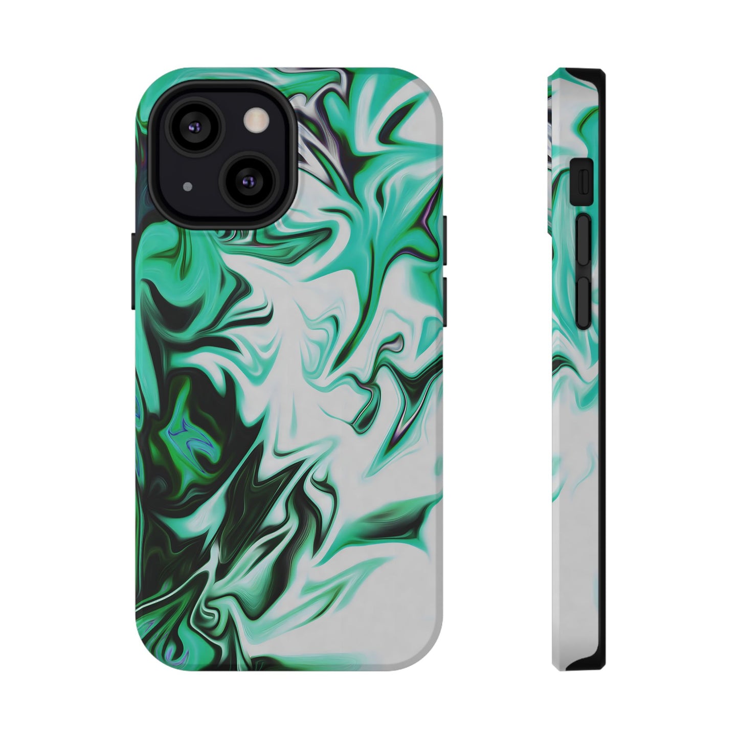 Emerald Green Marble Swirl Phone Case – MagSafe Compatible for iPhone & Samsung Galaxy