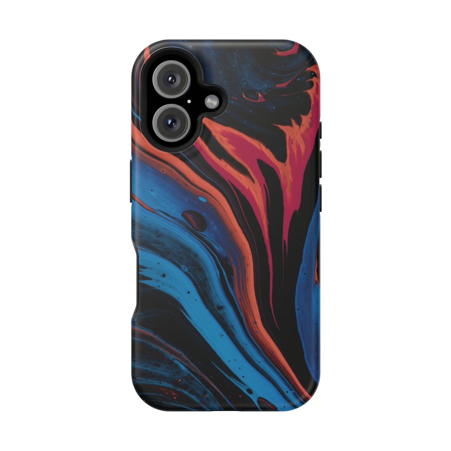 Crimson & Cobalt Fusion Marble Phone Case – MagSafe Compatible for iPhone & Samsung Galaxy