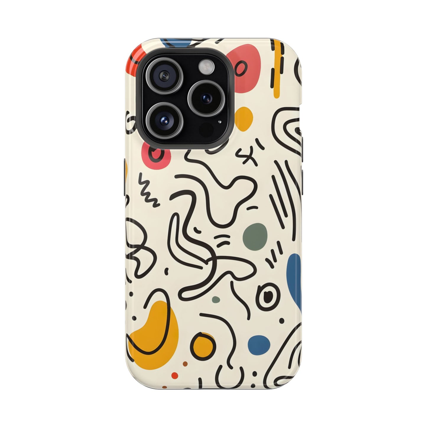 Abstract Doodle Art Phone Case – MagSafe Compatible for iPhone & Samsung Galaxy