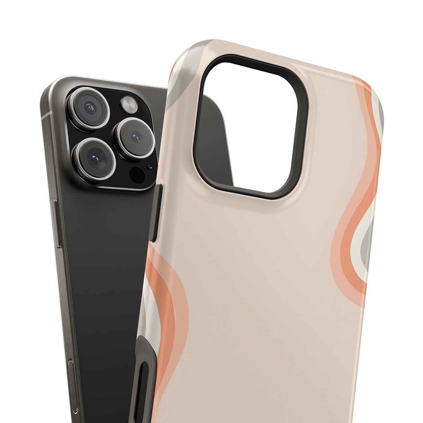 Minimalist Neutral Wavy Phone Case – MagSafe Compatible for iPhone & Samsung Galaxy