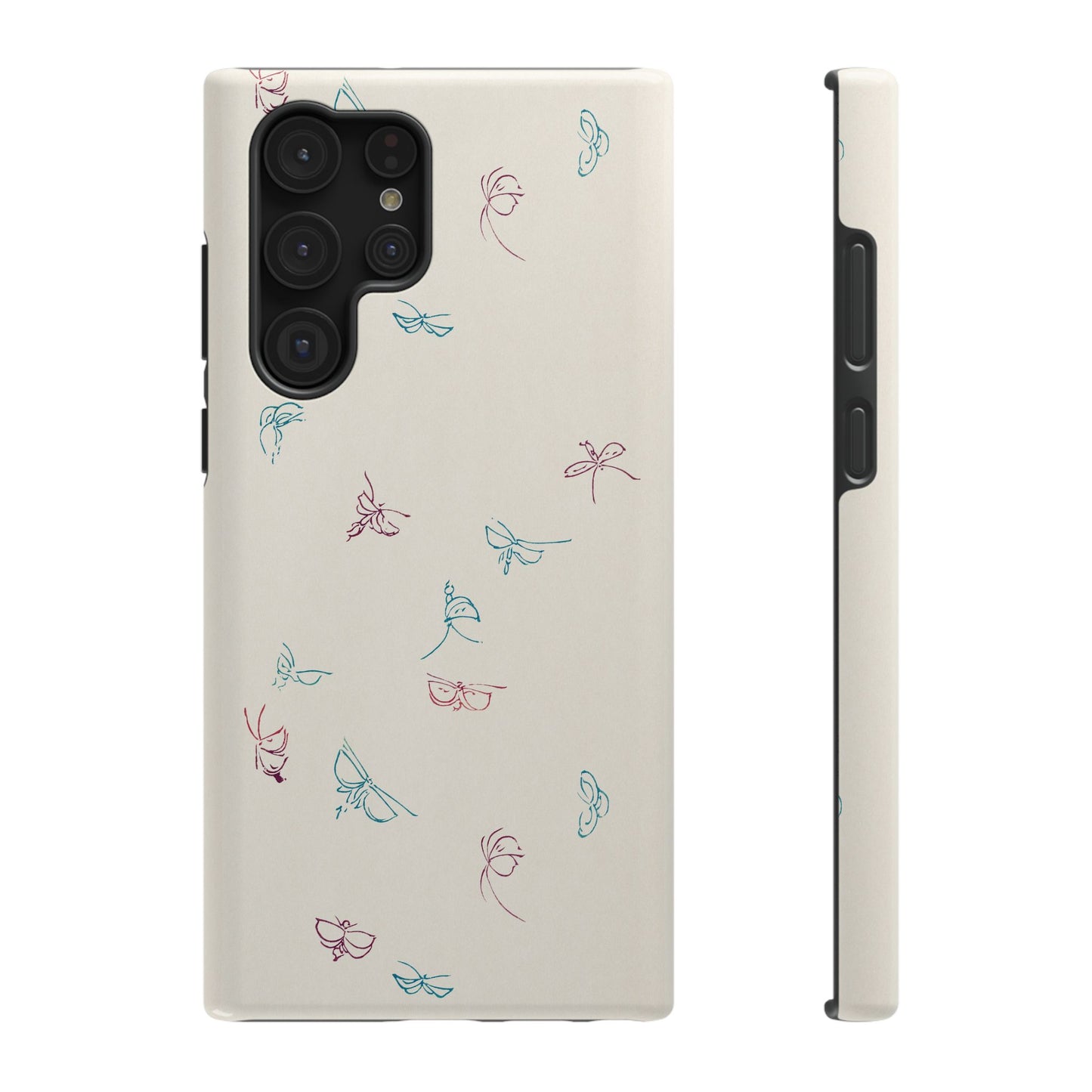 Minimalist Butterfly Sketch Phone Case – MagSafe Compatible for iPhone & Samsung Galaxy