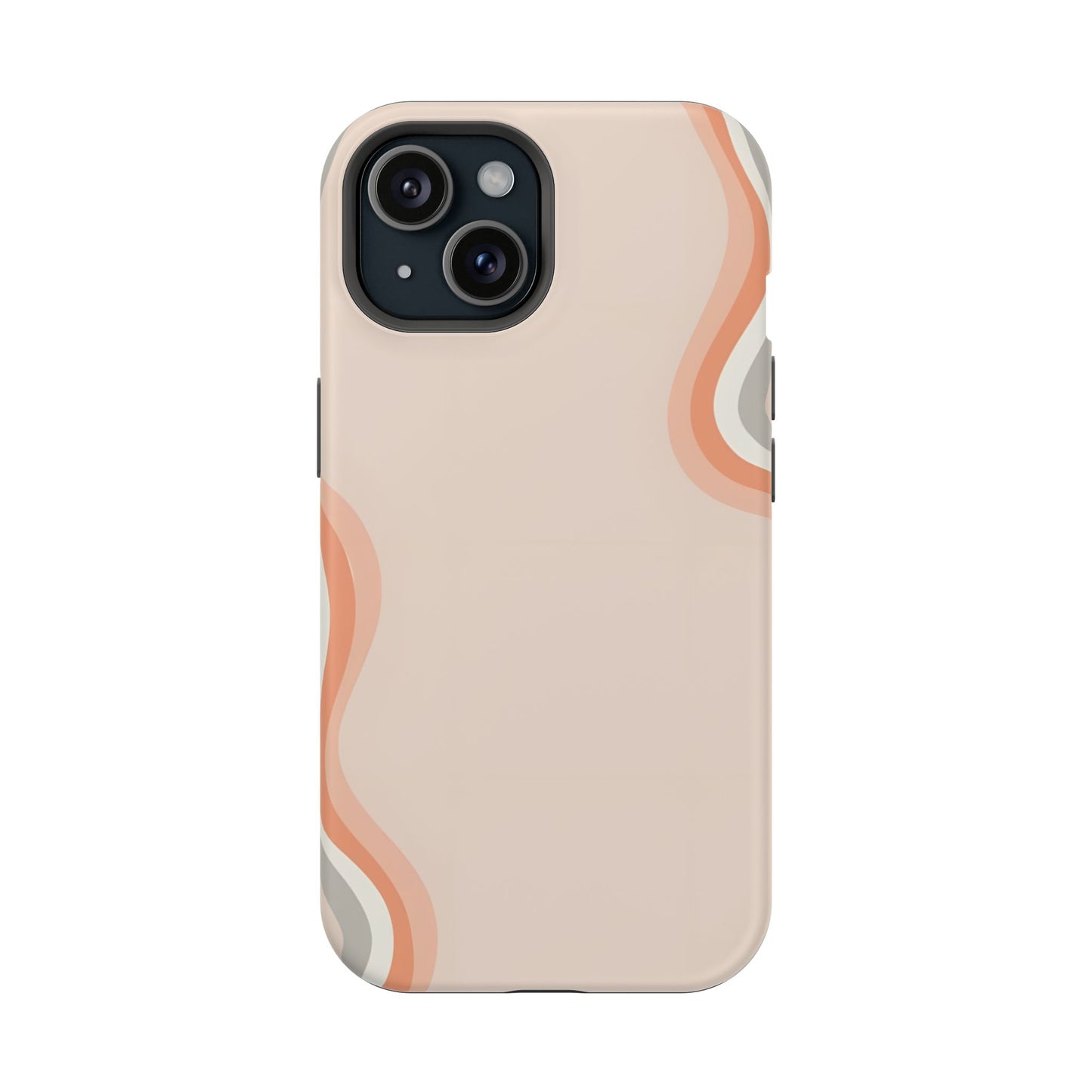 Minimalist Neutral Wavy Phone Case – MagSafe Compatible for iPhone & Samsung Galaxy