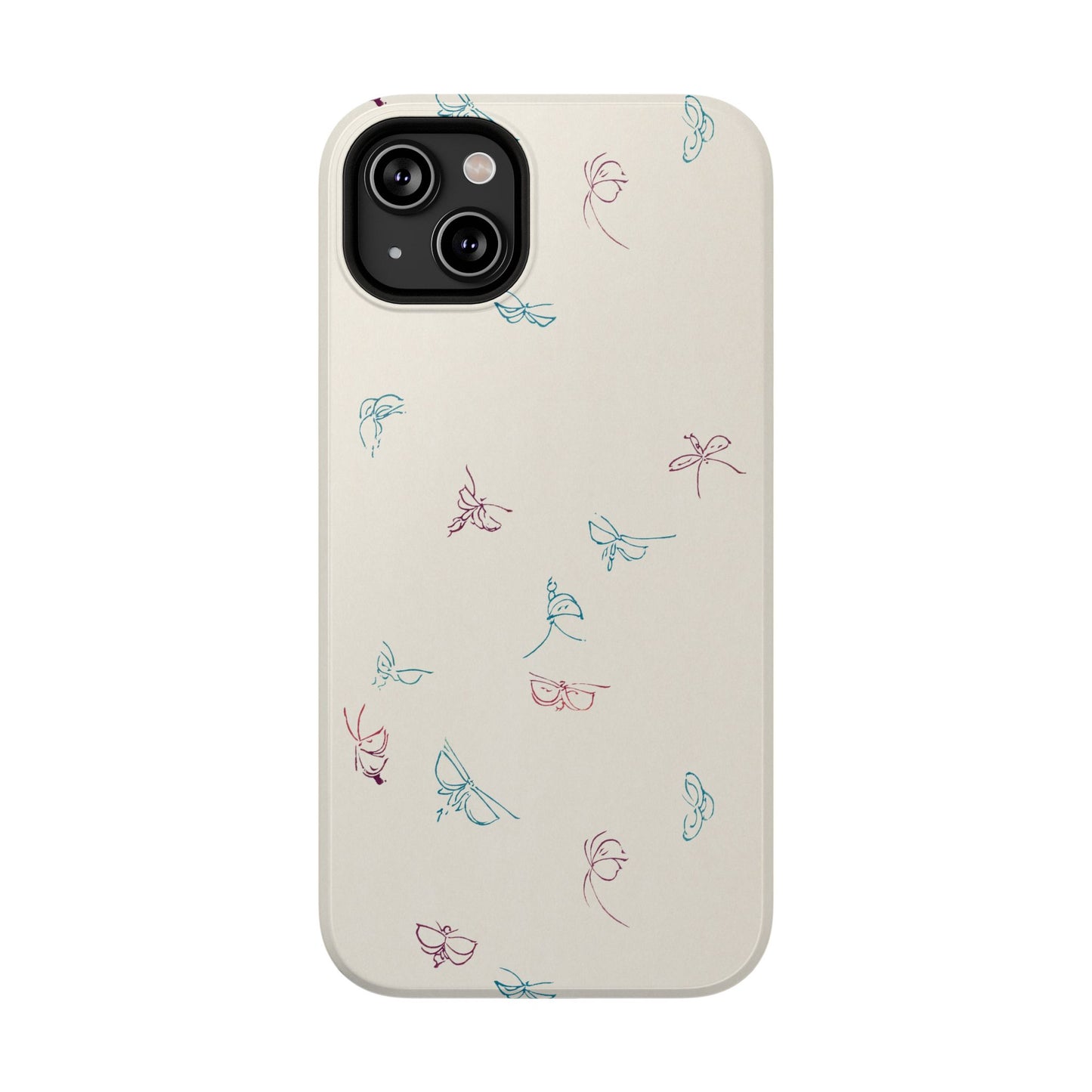 Minimalist Butterfly Sketch Phone Case – MagSafe Compatible for iPhone & Samsung Galaxy