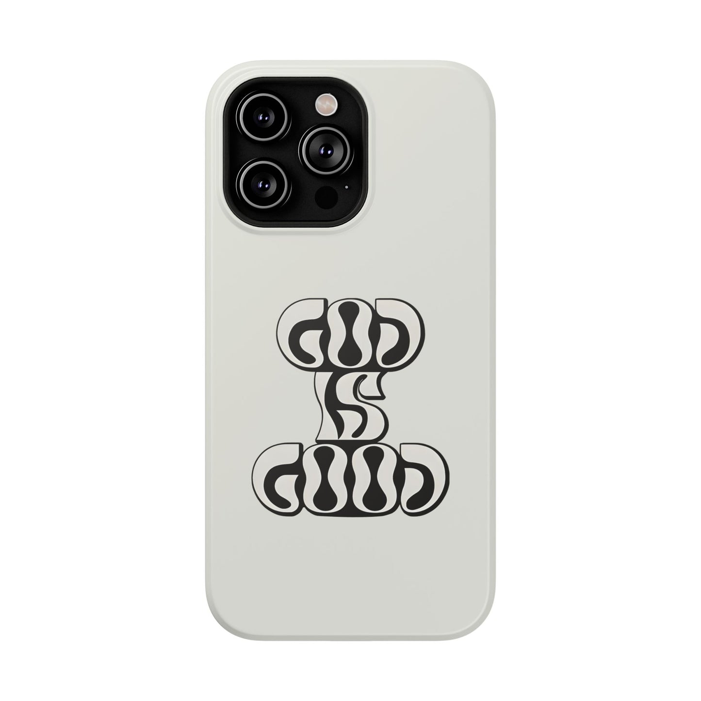 Black & White Bold "God Is Good" Phone Case – MagSafe Compatible for iPhone & Samsung Galaxy