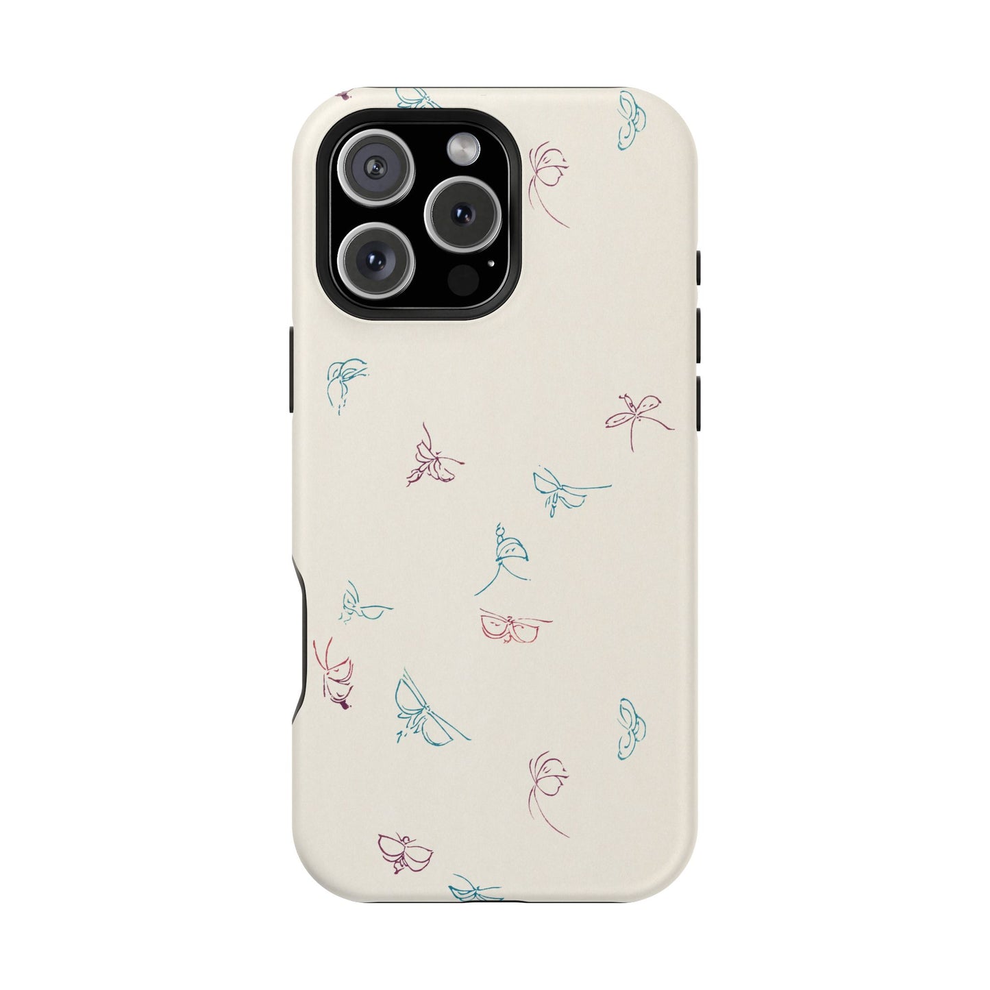 Minimalist Butterfly Sketch Phone Case – MagSafe Compatible for iPhone & Samsung Galaxy