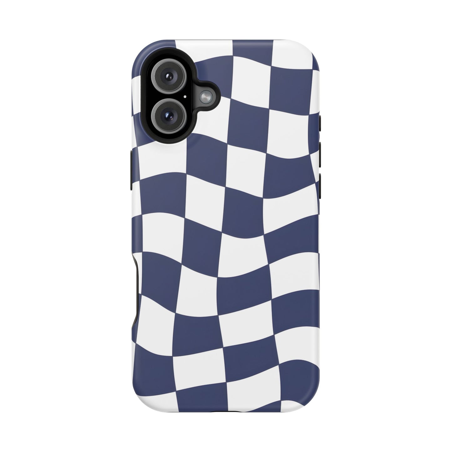 Wavy Checkerboard Phone Case – MagSafe Compatible for iPhone & Samsung Galaxy