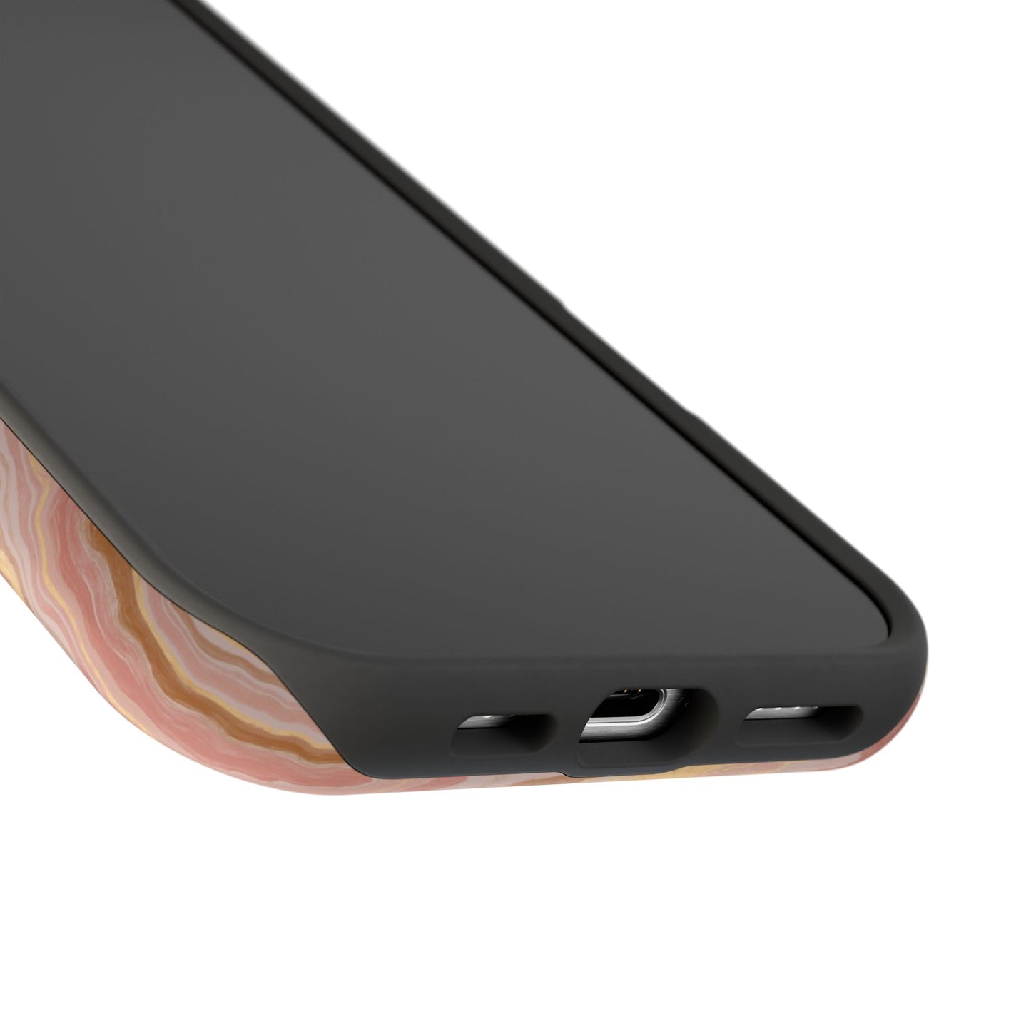 Rose Gold Marble Wave Phone Case – MagSafe Compatible for iPhone & Samsung Galaxy