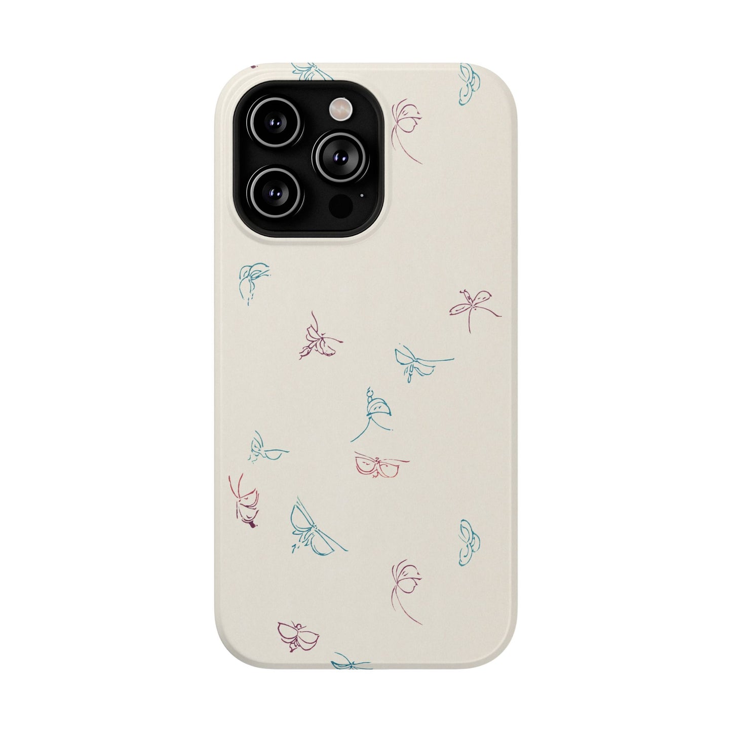 Minimalist Butterfly Sketch Phone Case – MagSafe Compatible for iPhone & Samsung Galaxy