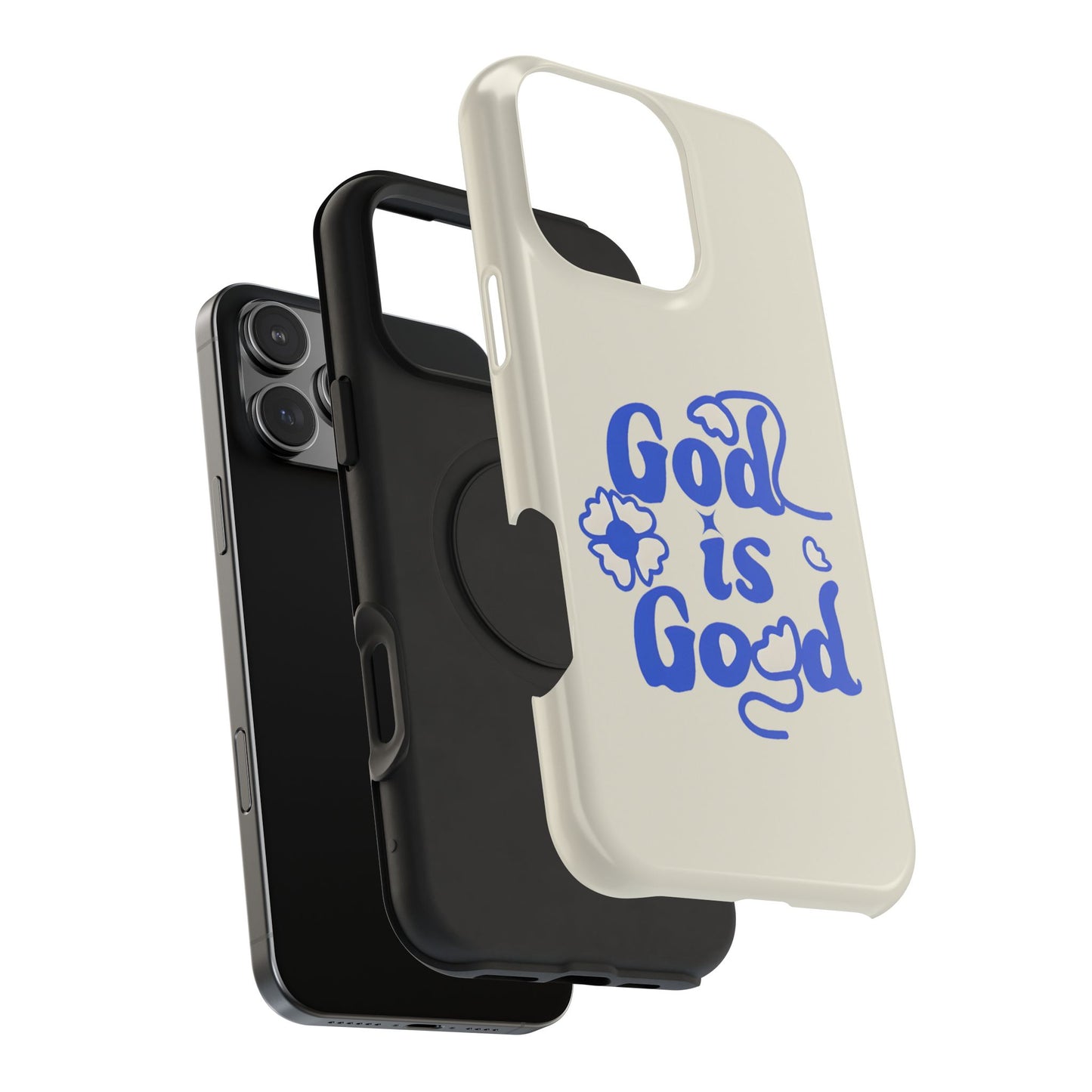 Floral Faith "God Is Good" Phone Case – MagSafe Compatible for iPhone & Samsung Galaxy